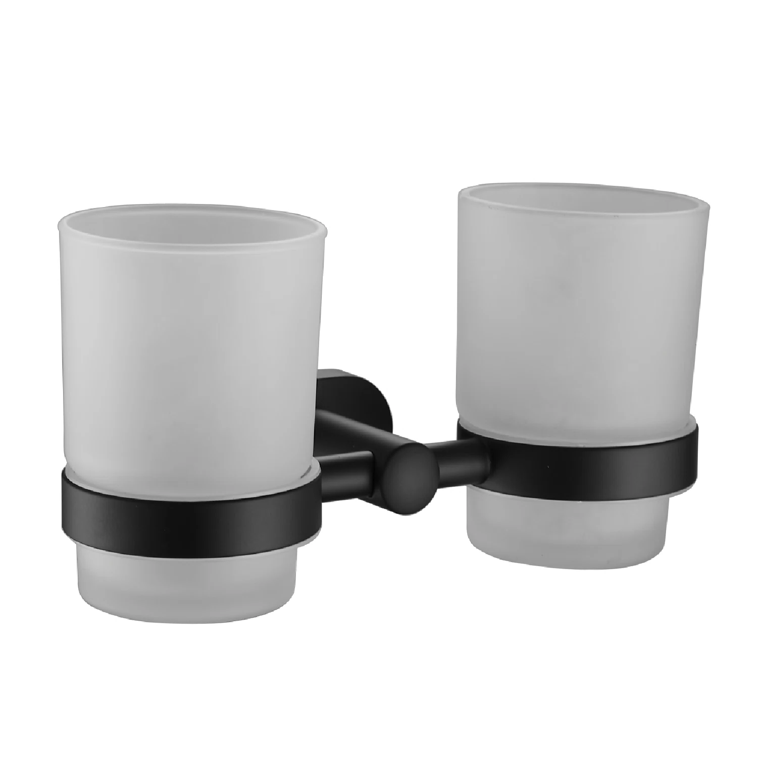 Изображение товара Стакан для ванной двойной SG5122H черный - настенный держатель с двумя стаканами