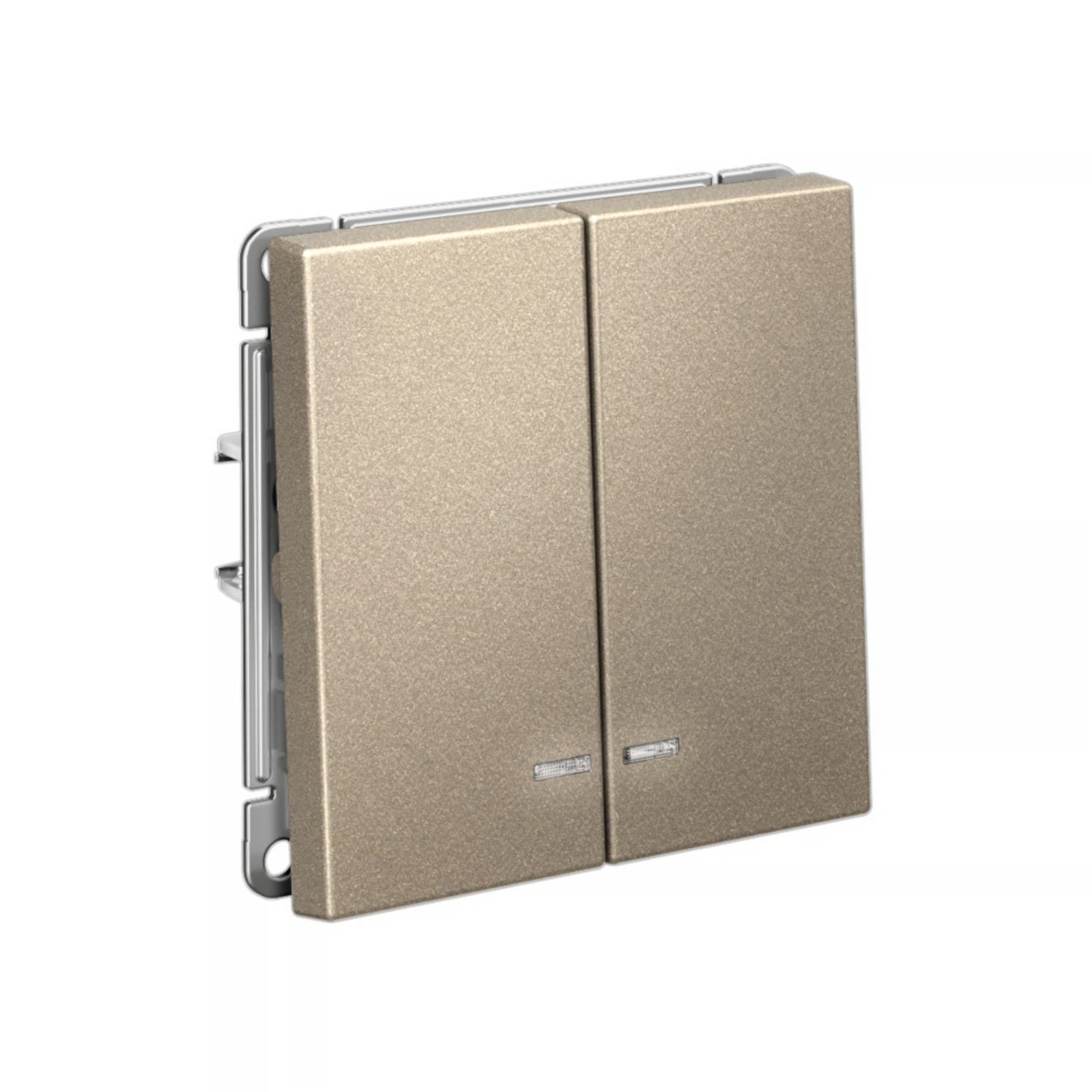 Изображение товара Выключатель Systeme Electric ArtGallery Шампань 2-клавишный с подсветкой