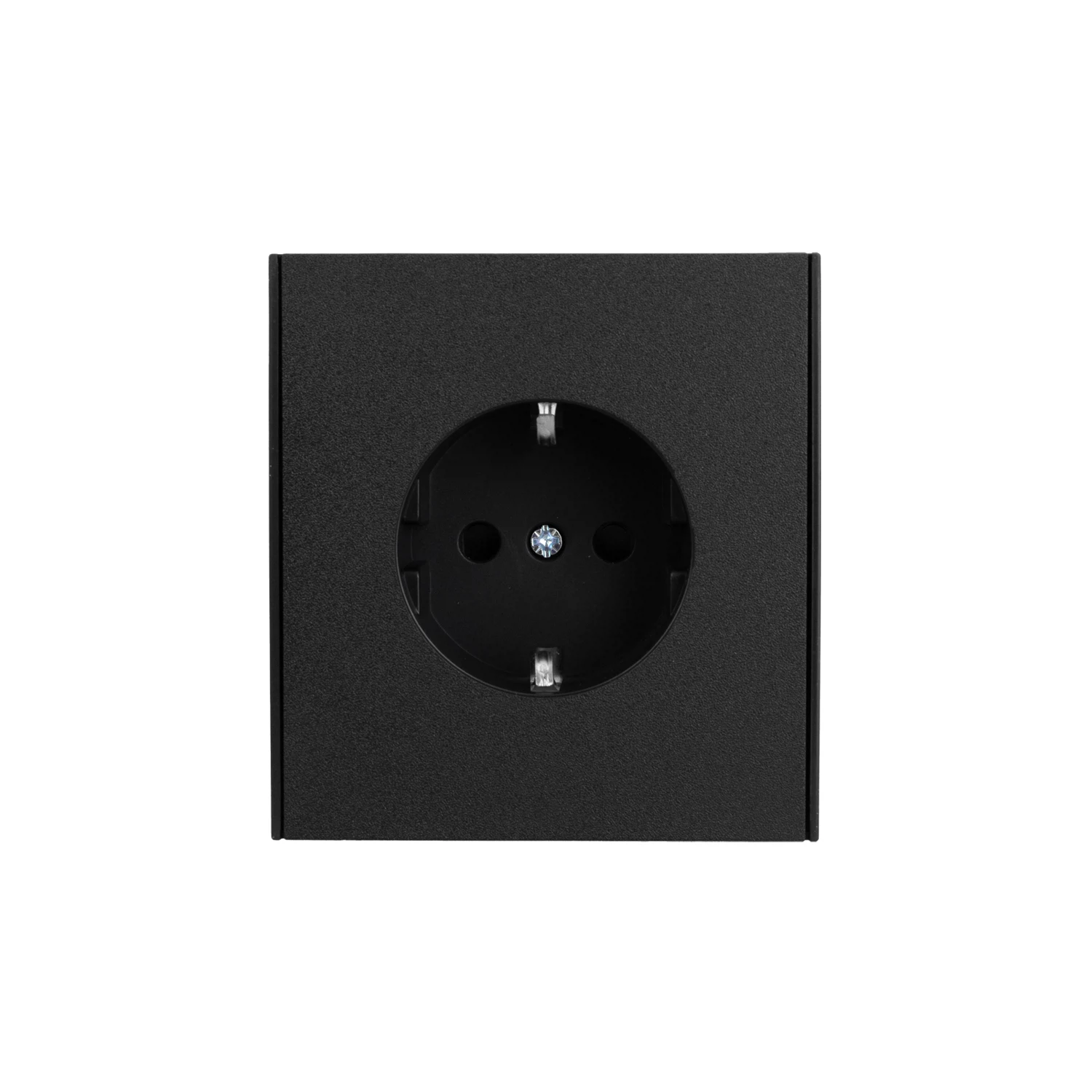 Изображение товара Розетка скрытая Kranz Strong с заземлением черная 16А со шторками