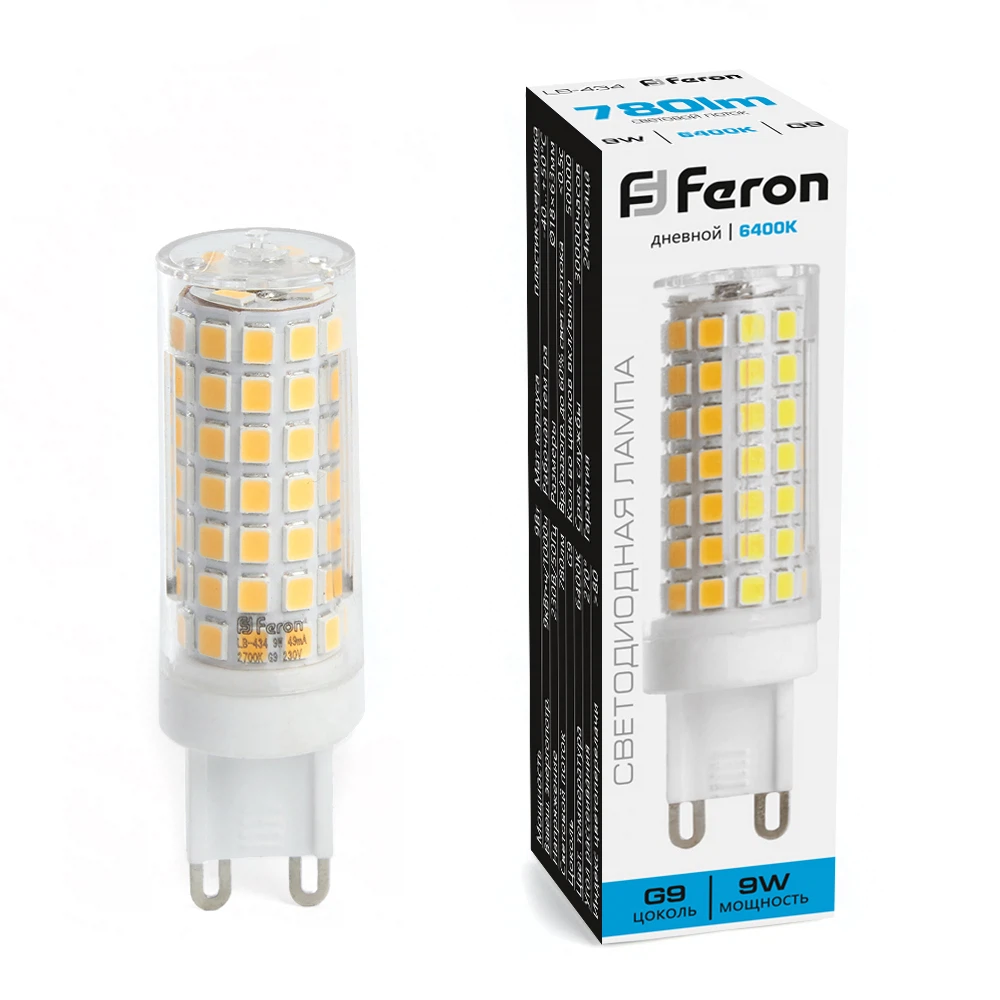Изображение товара Лампа светодиодная Feron LB-434 G9 9W 175-265V 6400K