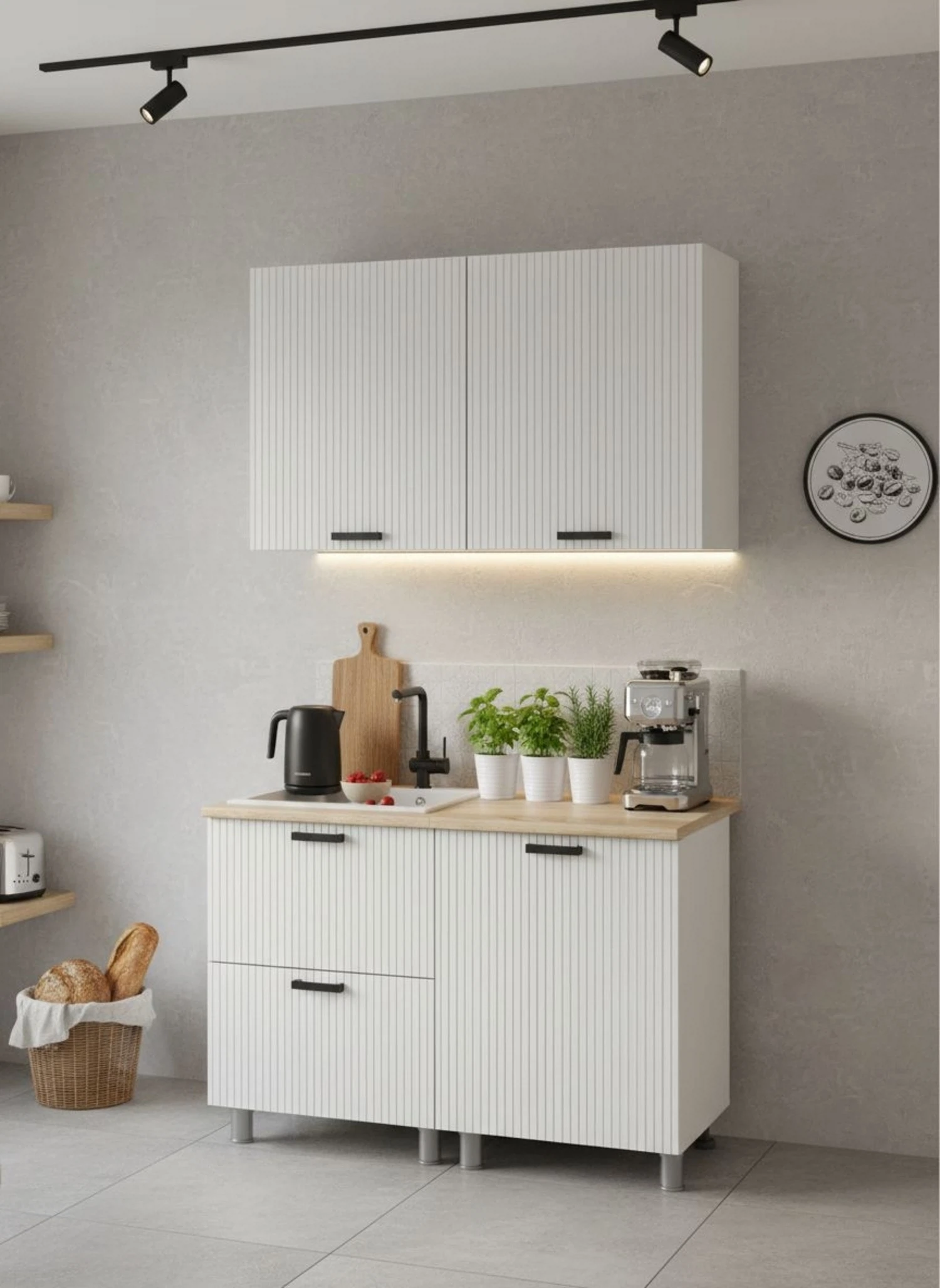 Изображение товара Кухня Лотос Арника Мебель 1,2 м белая современная мебель для кухни