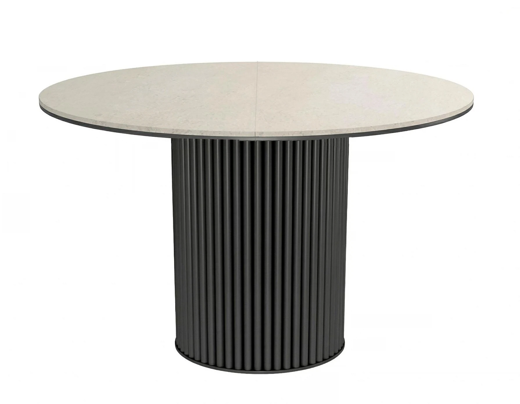 Изображение товара Стол DikLine AKRR120 Керамика Krater Perla (бежевый матовый)/подстолье черное/опоры черные