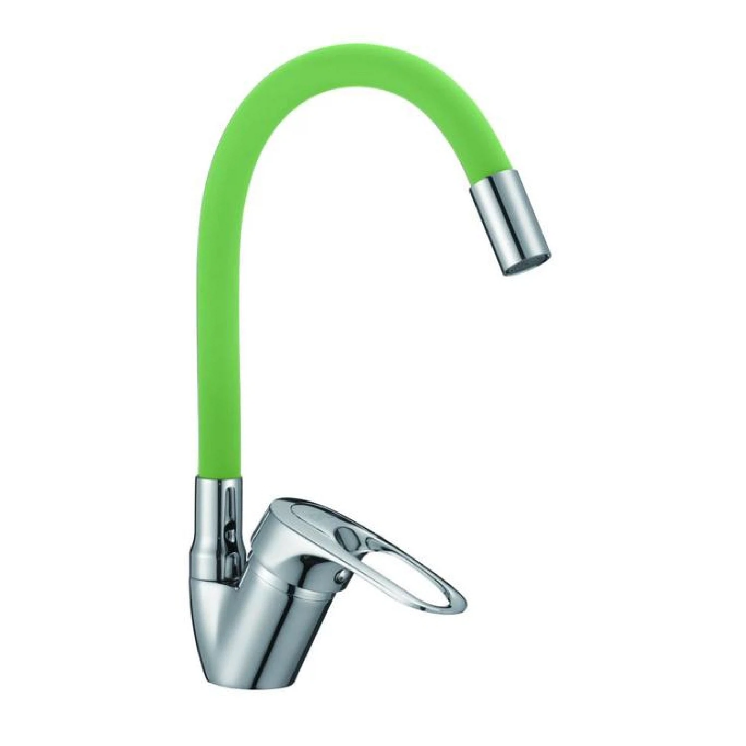 Изображение товара Смеситель для кухни с гибким изливом D-Lin D150628-5C хром/зеленый