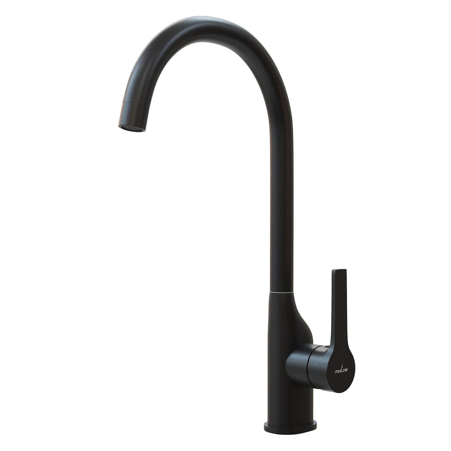 Изображение товара Смеситель для кухни Mixline 35k ML23-032 Round Black высокий излив черный