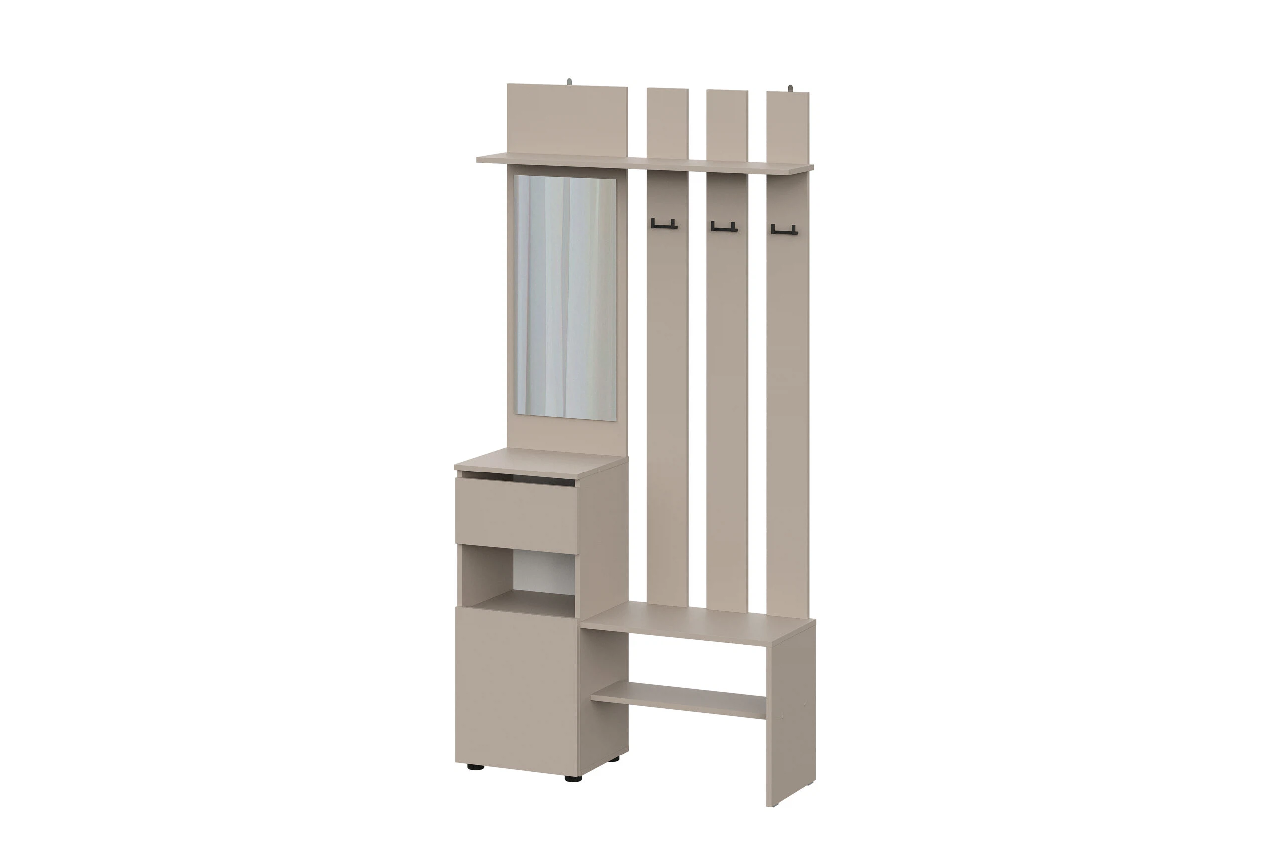 Изображение товара Вешалка с зеркалом Денвер Арника Мебель модульная система бежевый