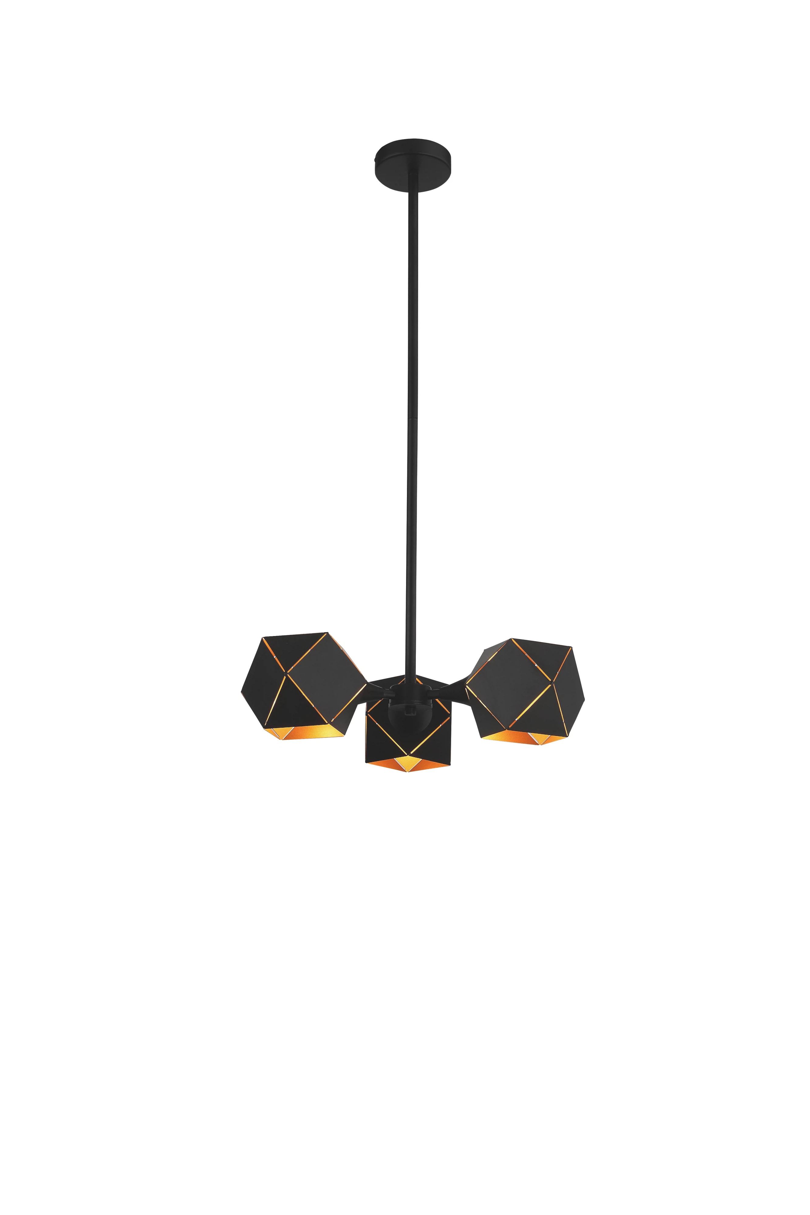 Изображение товара Светильник потолочный Enigma черный с золотом 3 лампы E14 современный стиль