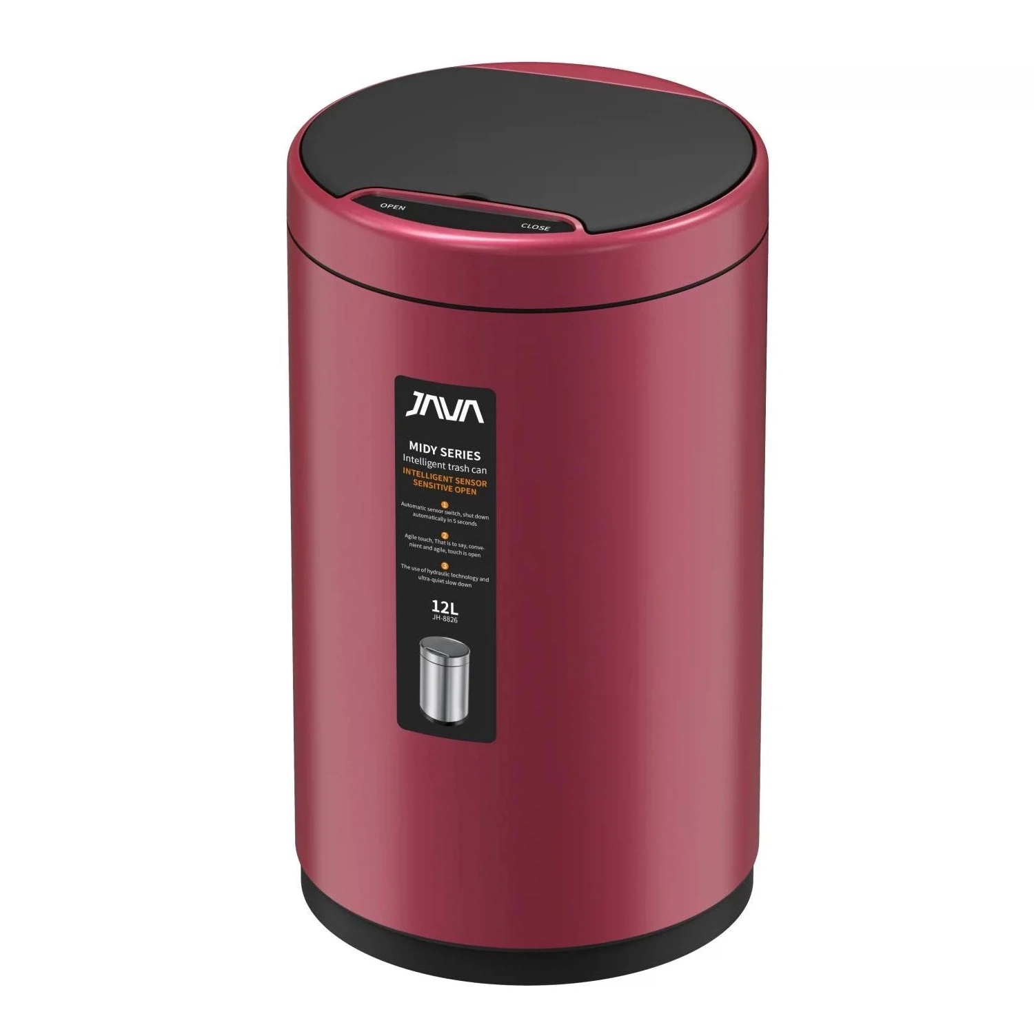 Изображение товара Сенсорное ведро JAVA S-882-12R, 12 литров