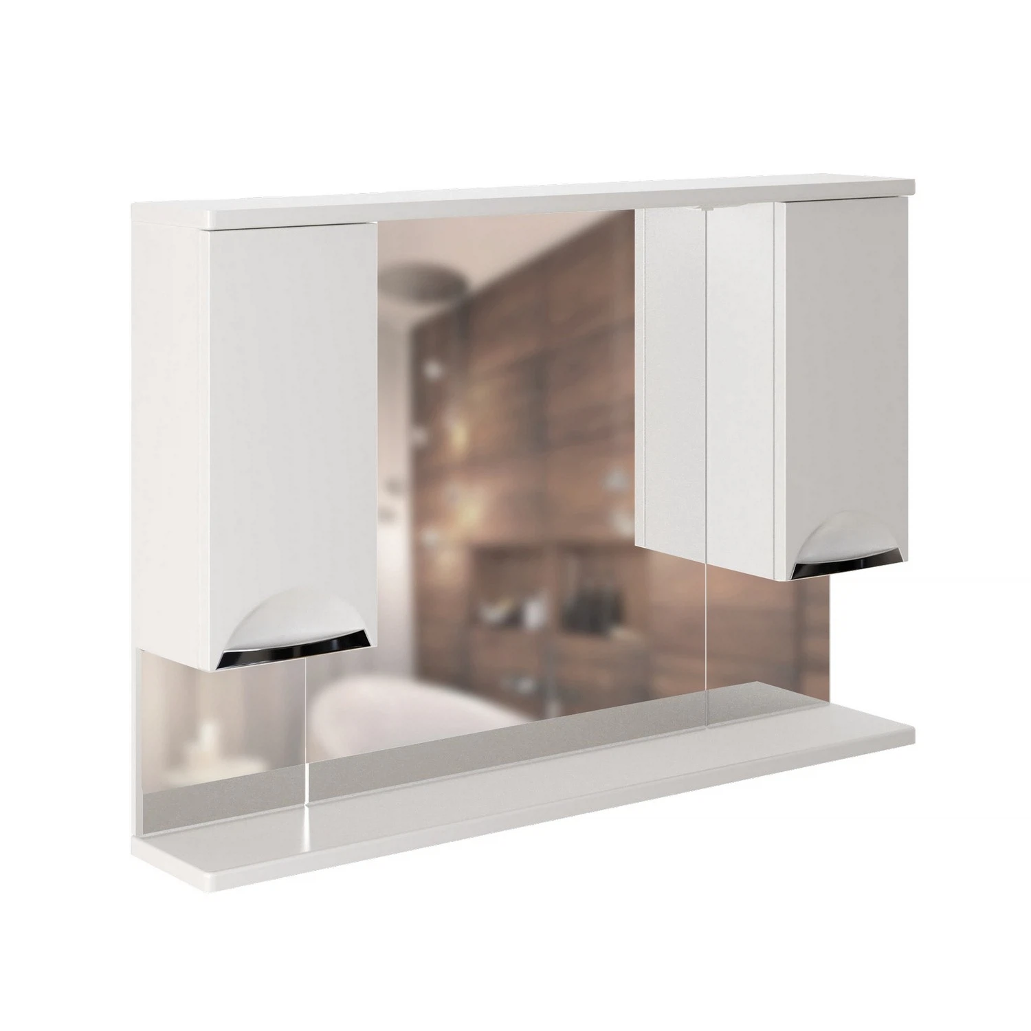 Изображение товара Навесной шкаф ЭТЬЕН-100 с подсветкой для ванной комнаты белый