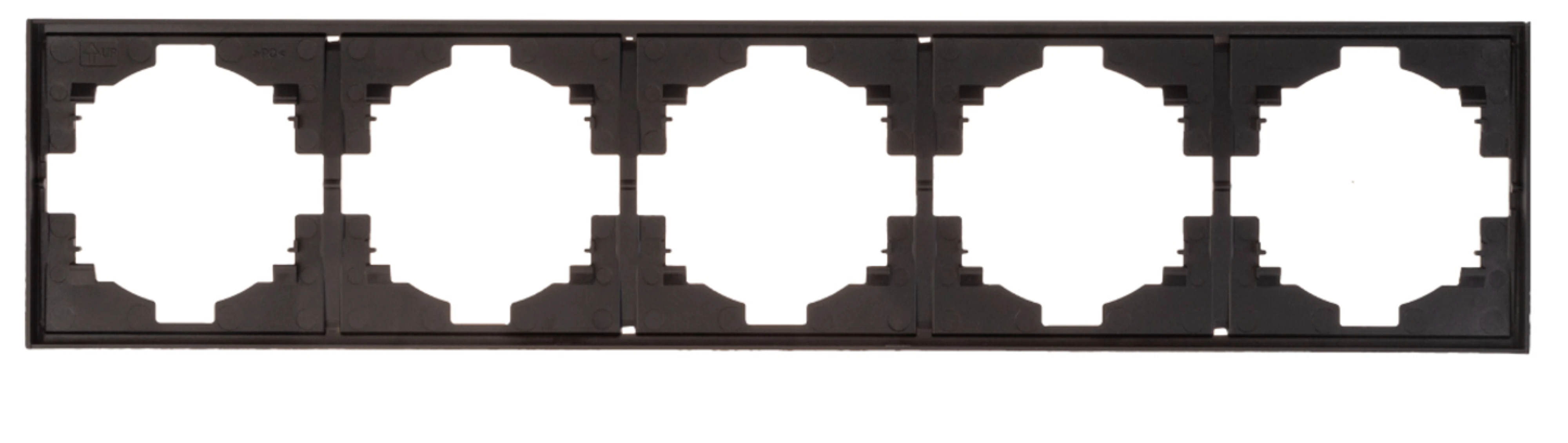 Изображение товара Пятиместная рамка Kranz серии STRONG для розеток и выключателей черная