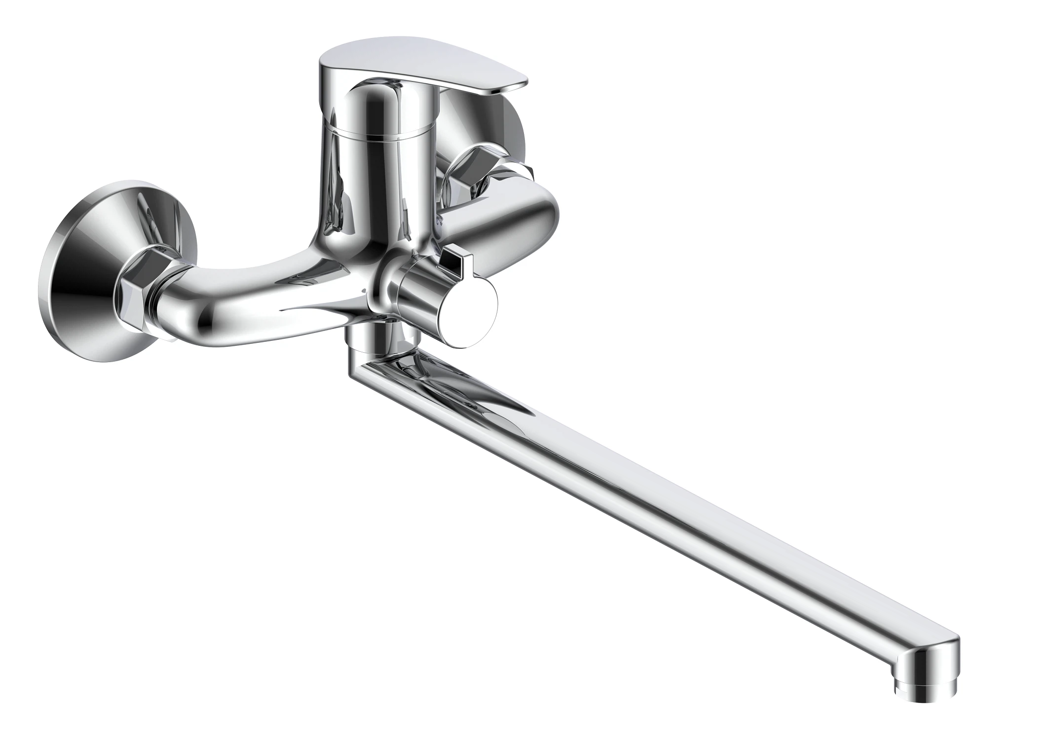 Изображение товара Современный смеситель для ванны с душевым набором Land LND31 хром 32,5 см