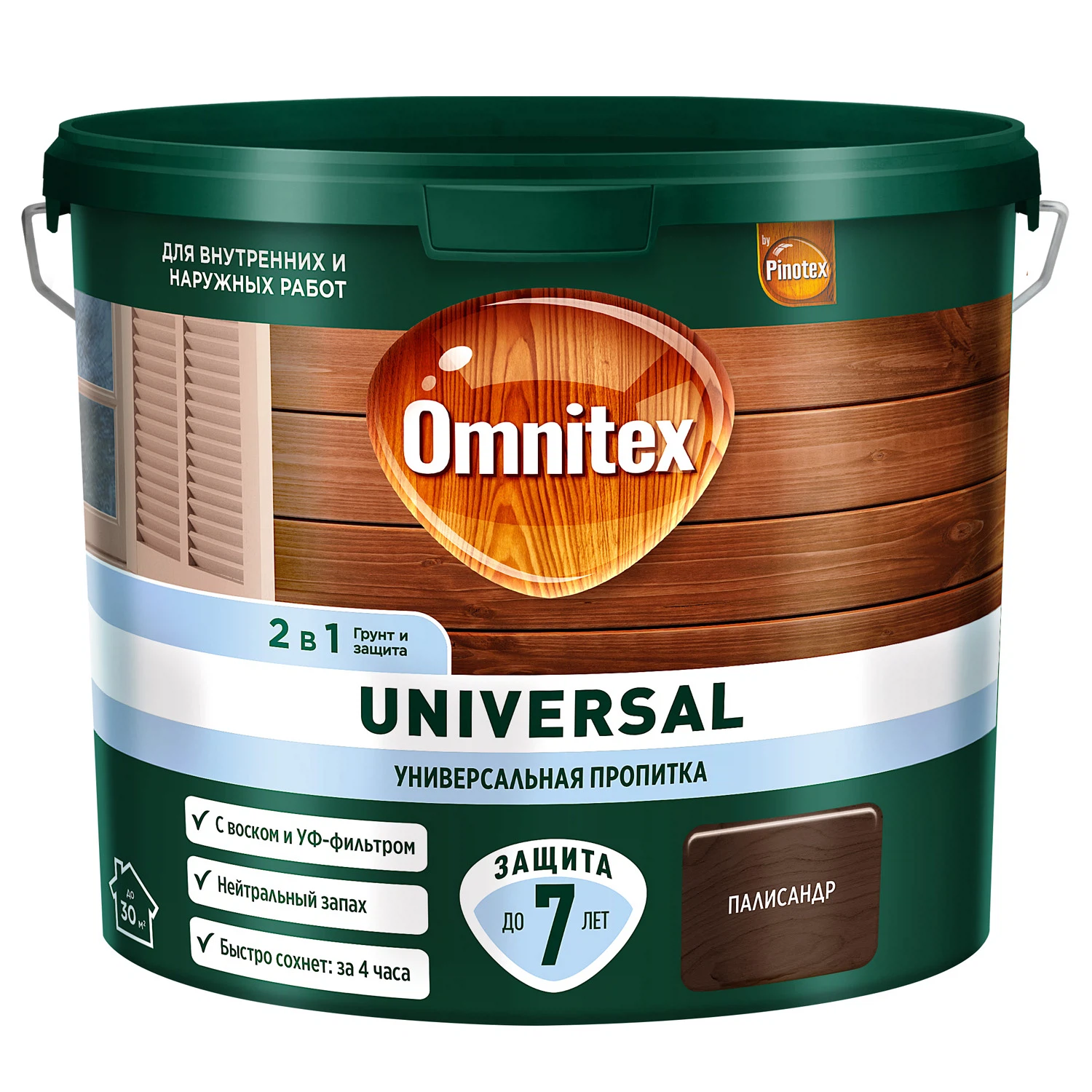 Изображение товара Пропитка для древесины Pinotex Universal Палисандр 2.5 л — защита и цвет