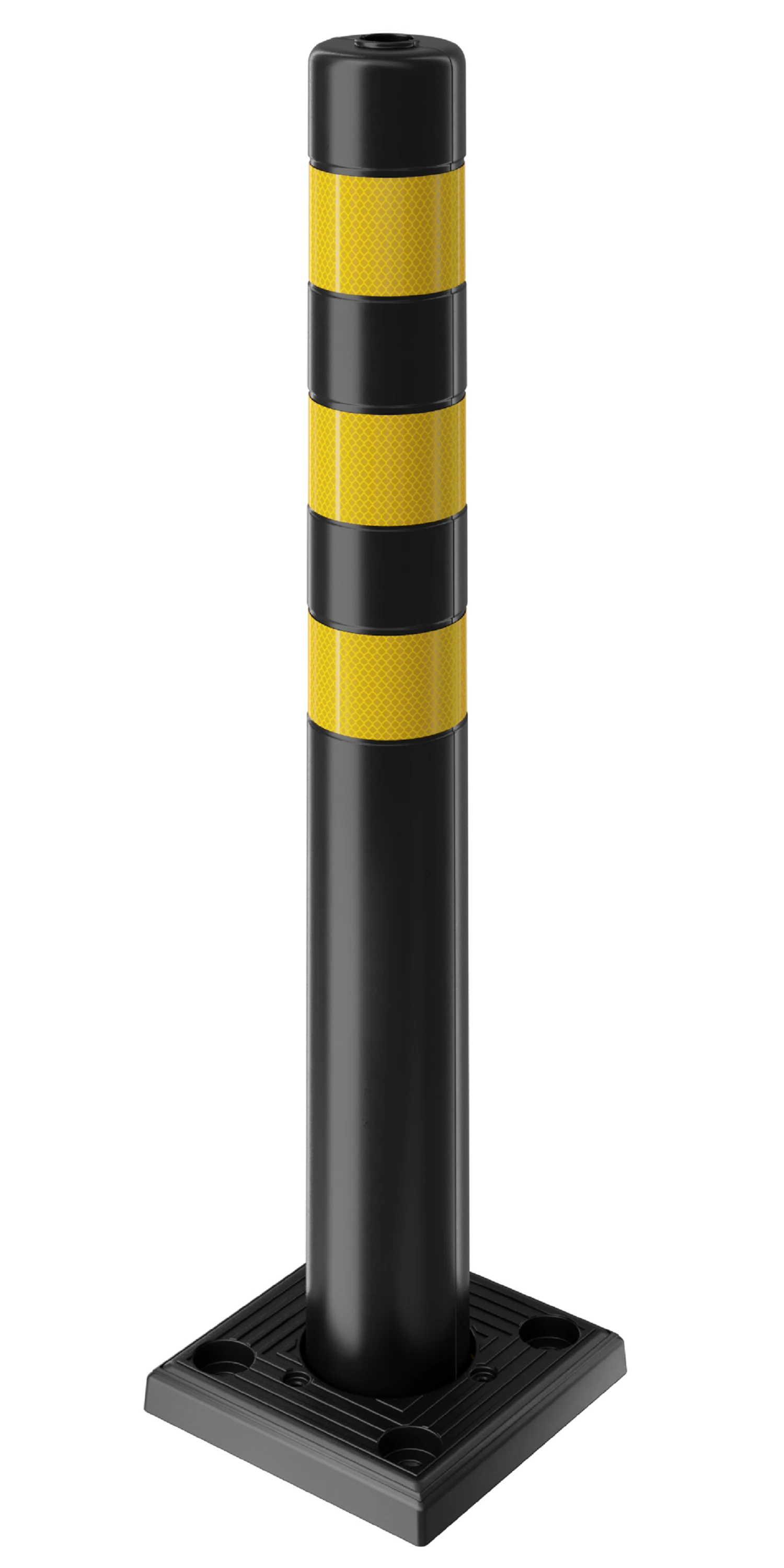 Изображение товара Гибкий парковочный столбик высотой 750 мм с черным цветом и светоотражающими полосами