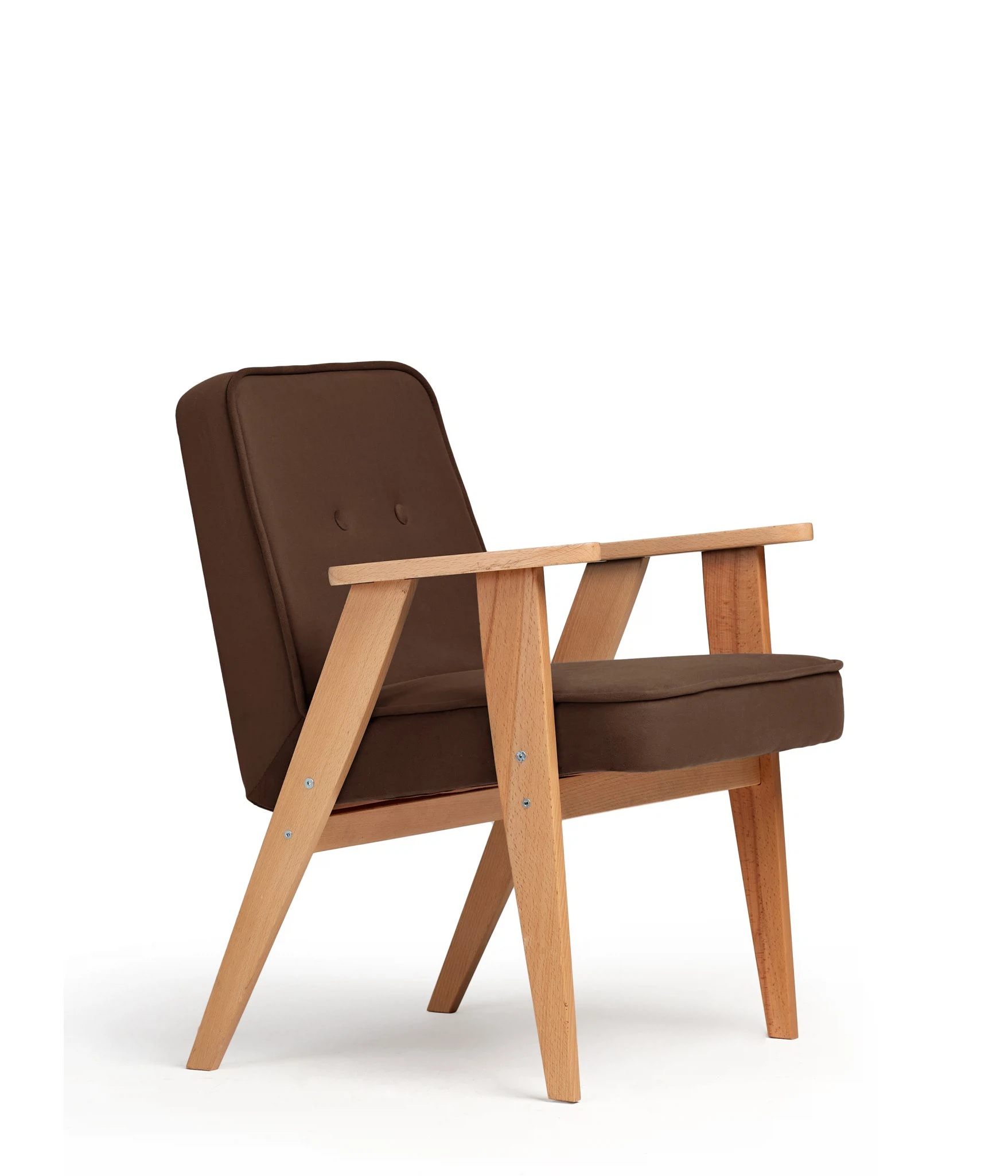 Изображение товара Кресло стул Несс мягкое, с подлокотниками, на деревянных ножках