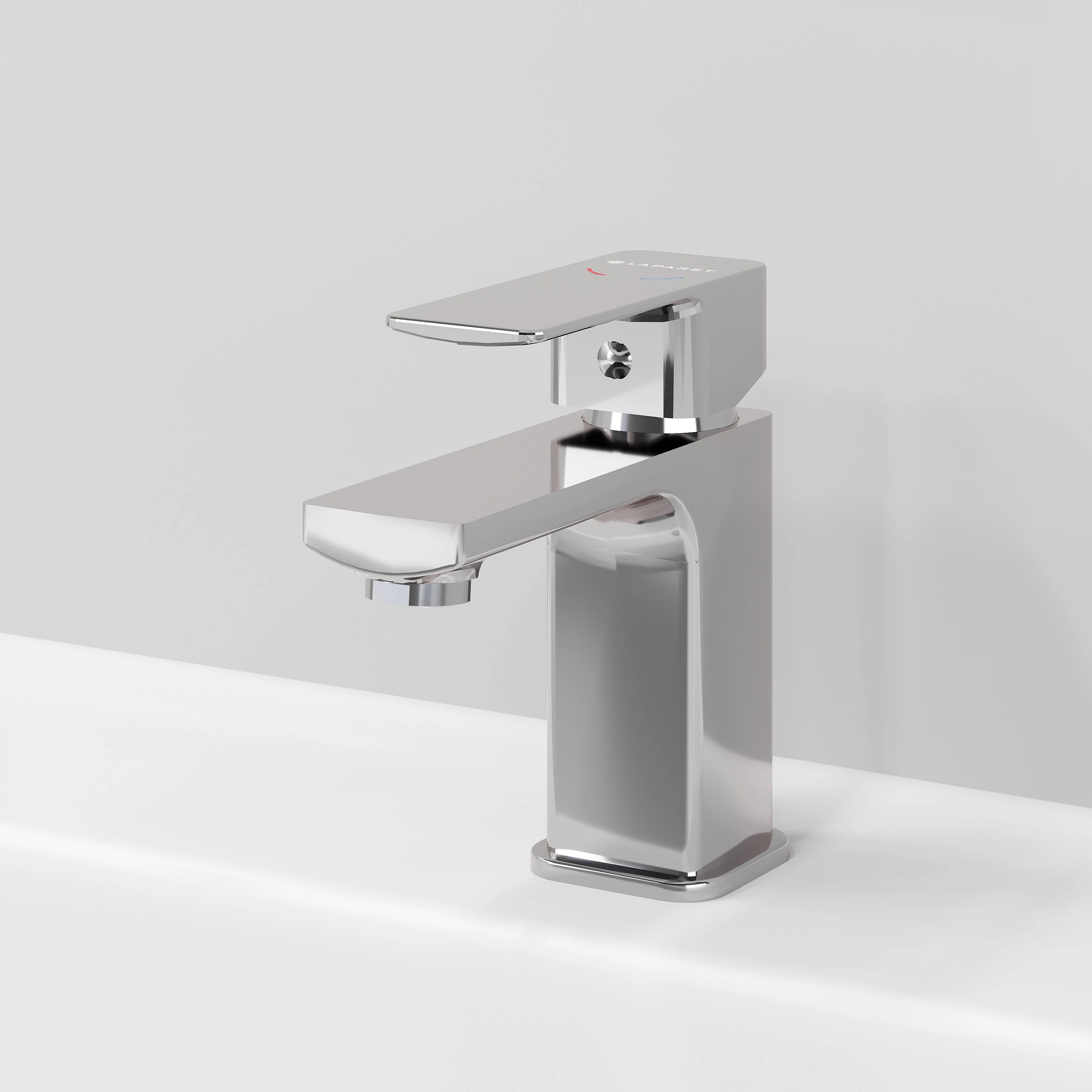 Изображение товара Рычажный смеситель для умывальника LAPARET GEO хром короткий излив надежный