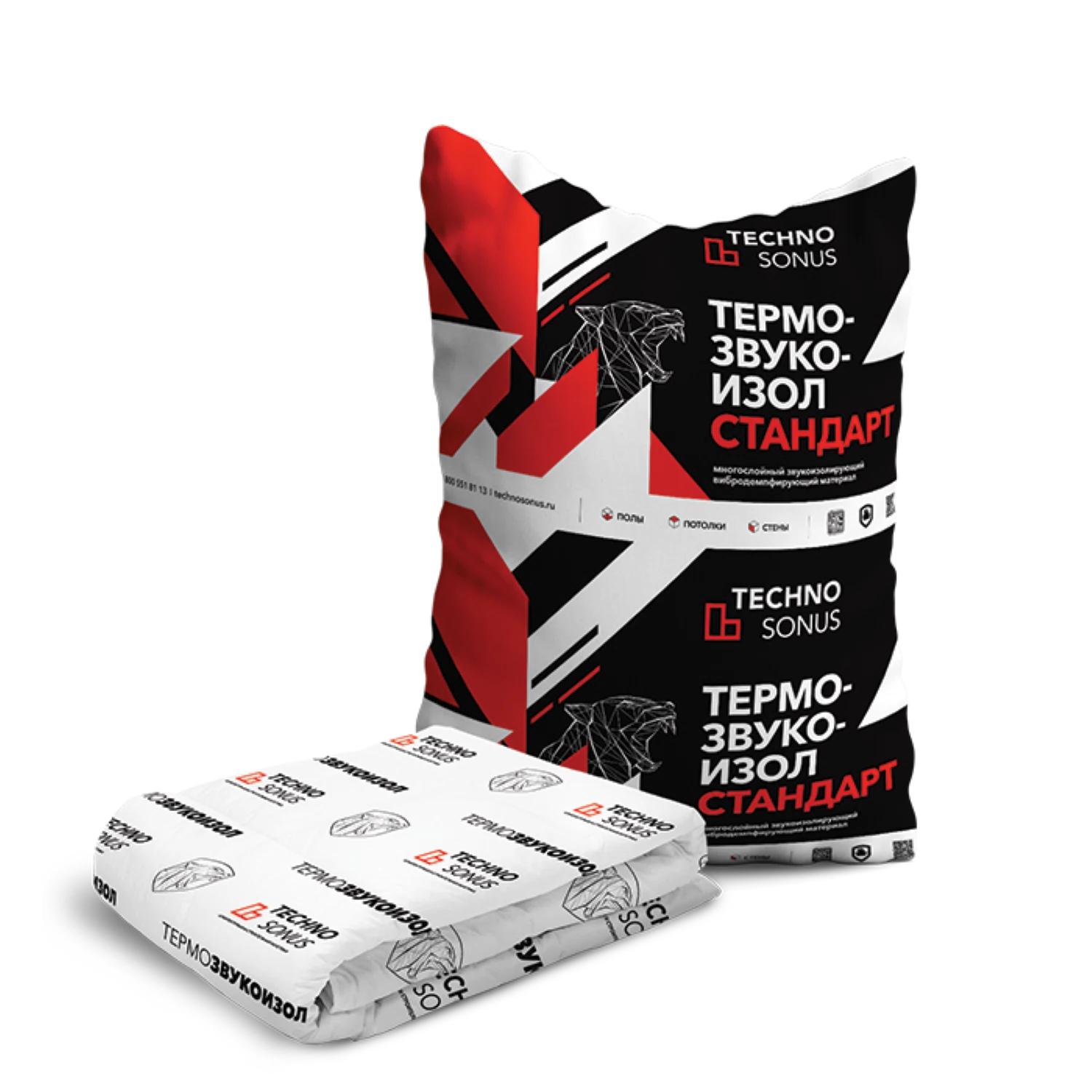 Изображение товара Мат для звукоизоляции ТермоЗвукоИзол Стандарт 15мм 15м2 для стен потолков пола