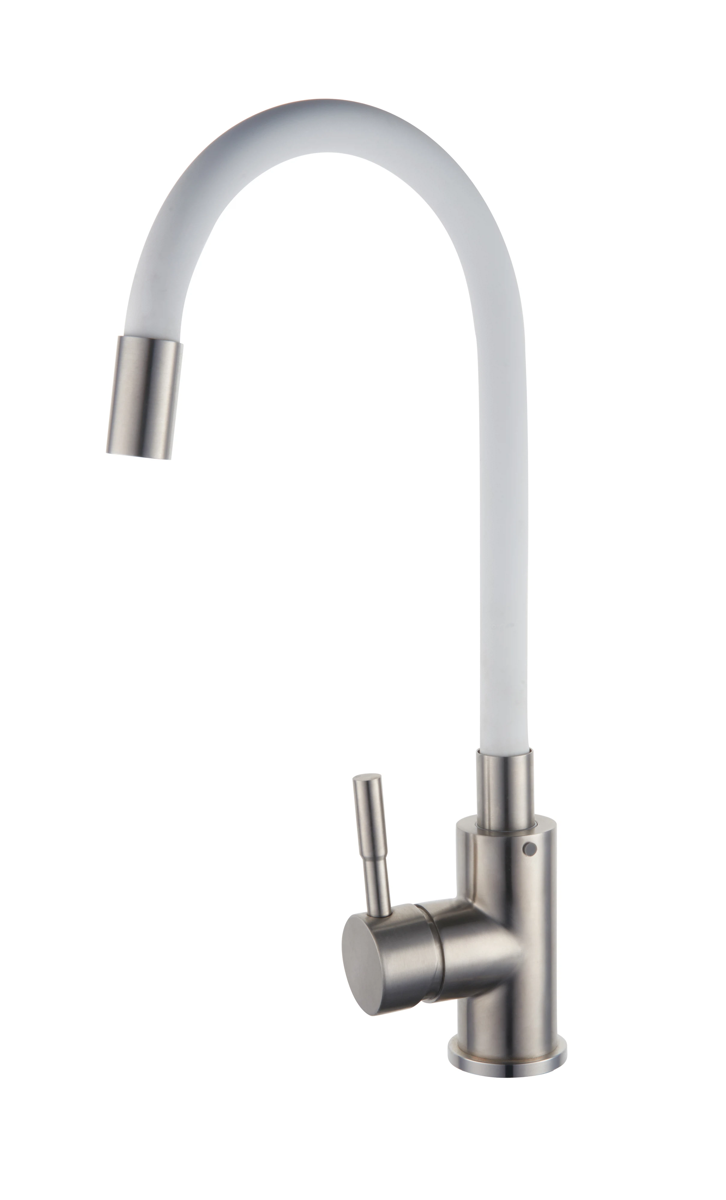 Изображение товара Смеситель для кухни с гибким изливом из нержавеющей стали РМС SUS124W-016F Белый