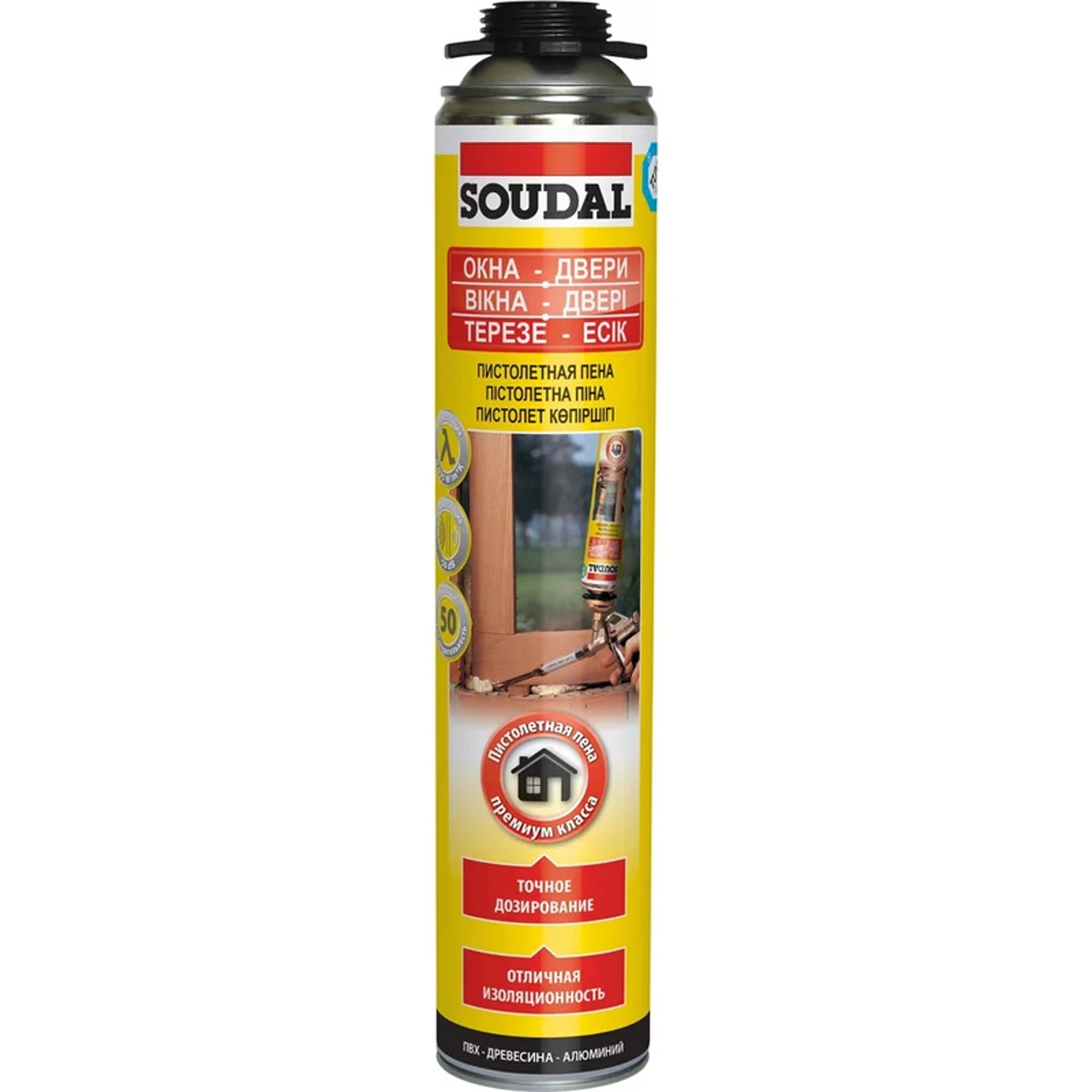 Изображение товара Пена монтажная Soudal 750 мл для окон и дверей