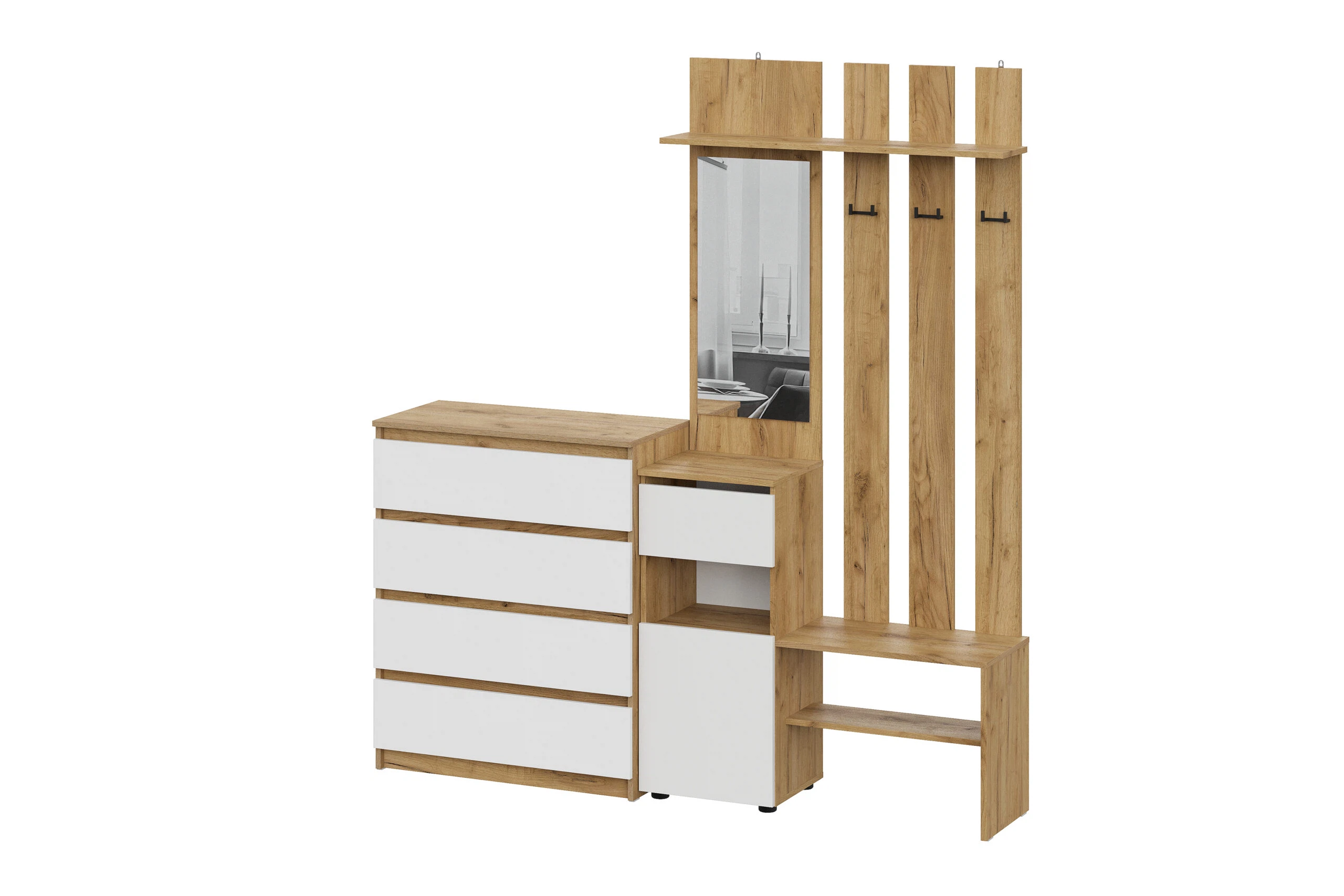 Изображение товара Прихожая Денвер, Арника мебель, Дуб Золотой, артикул 00-00303251, размер 40*180*200