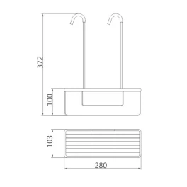 Полочка прямая для ванной комнаты Haiba HB339 хром, 280*103*0мм., HB339