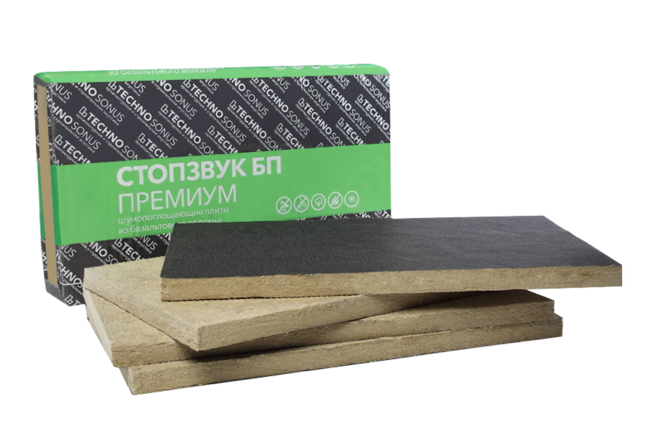 Изображение товара Плита шумопоглощающая СтопЗвук БП премиум 1,2м х 0,6м х 50мм