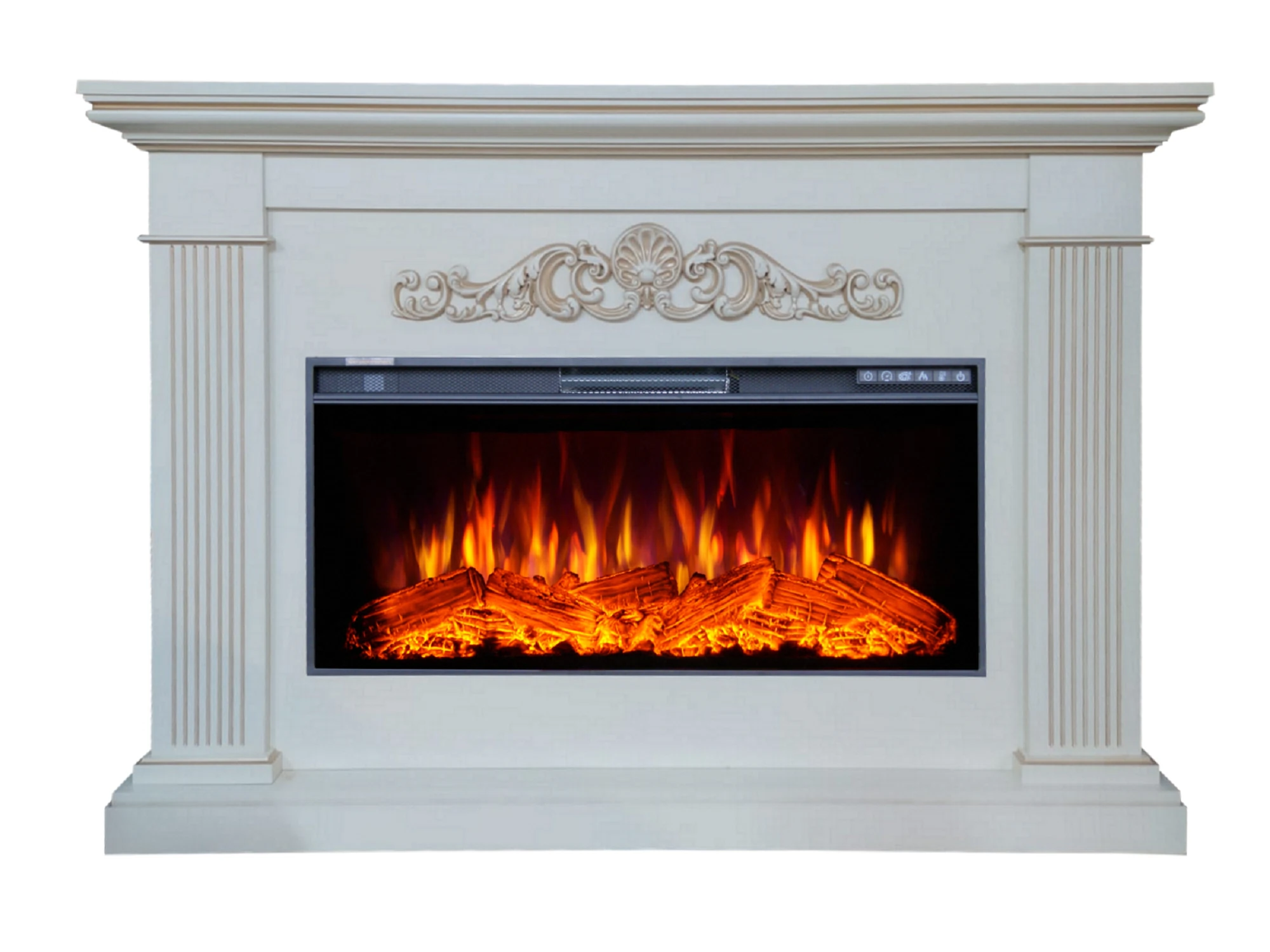 Изображение товара Каминокомплект Шелтон ЕС (FREESPACE 40) с FREESPACE 40 бежевый с золотой патиной