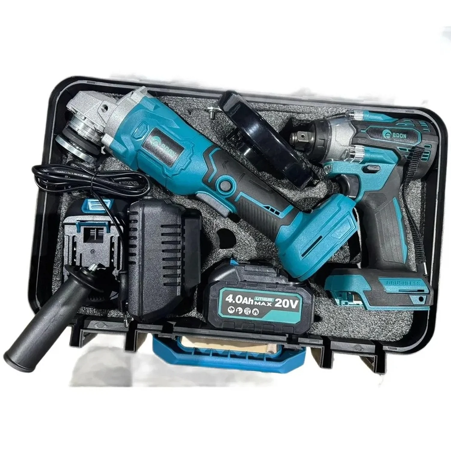 Изображение товара Набор аккумуляторного инструмента Edon B (AAW-20/300BL,AAG-20/125BL)