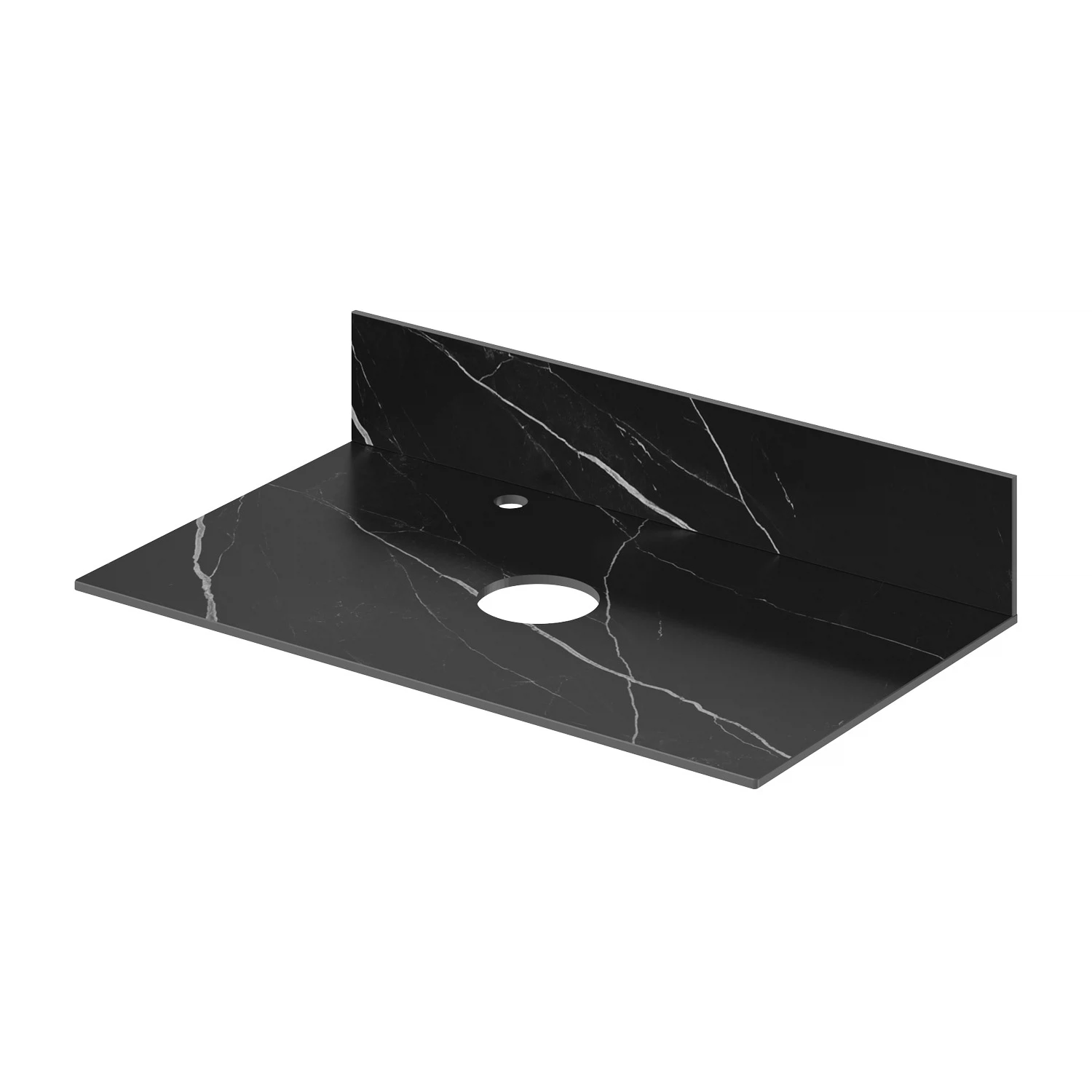 Изображение товара Столешница из керамогранита Itana Mari 80 805х454х10 черный мрамор для ванной