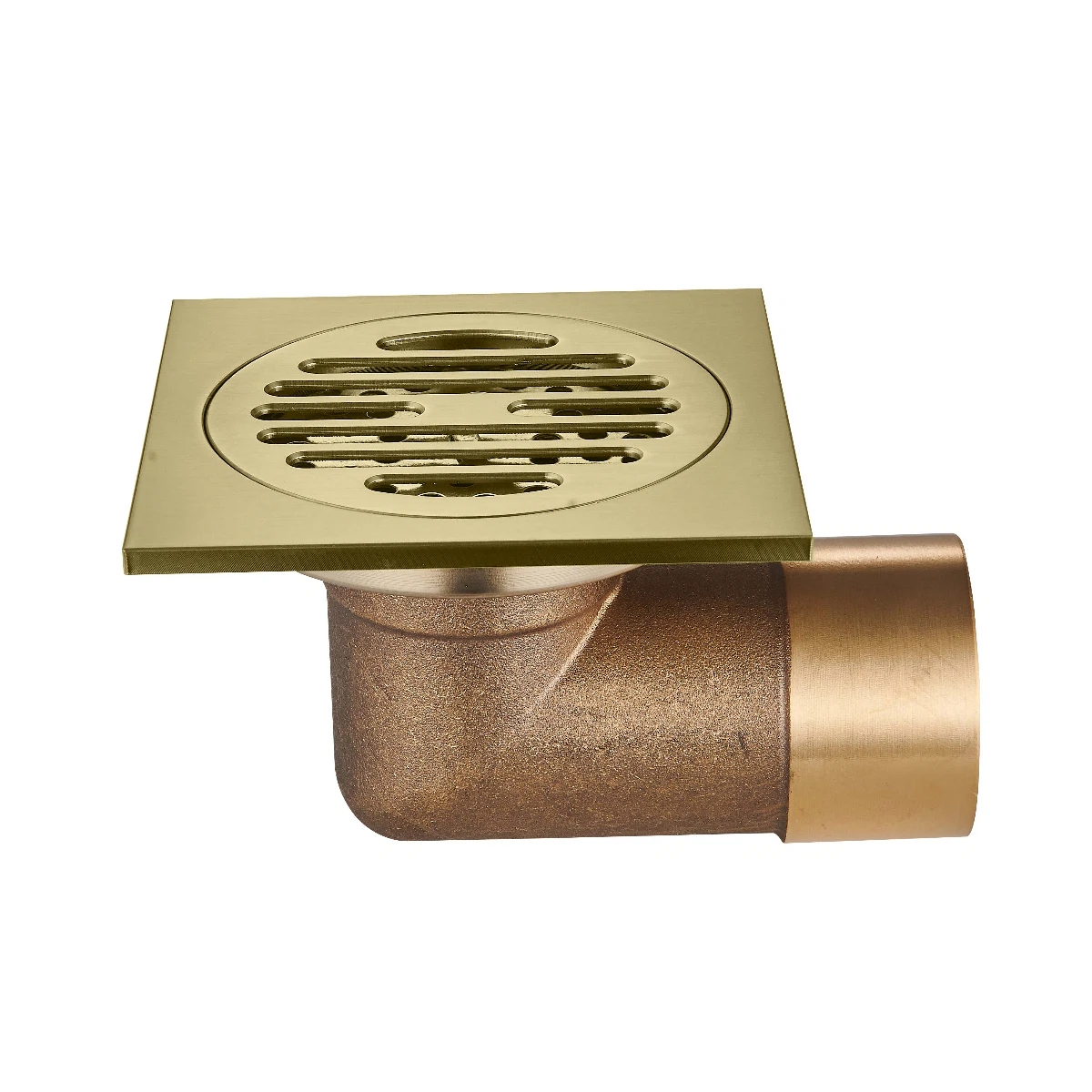 Изображение товара Душевой трап RAGLO R605.10.03 сатин золотой 10x10 см, с сухим затвором