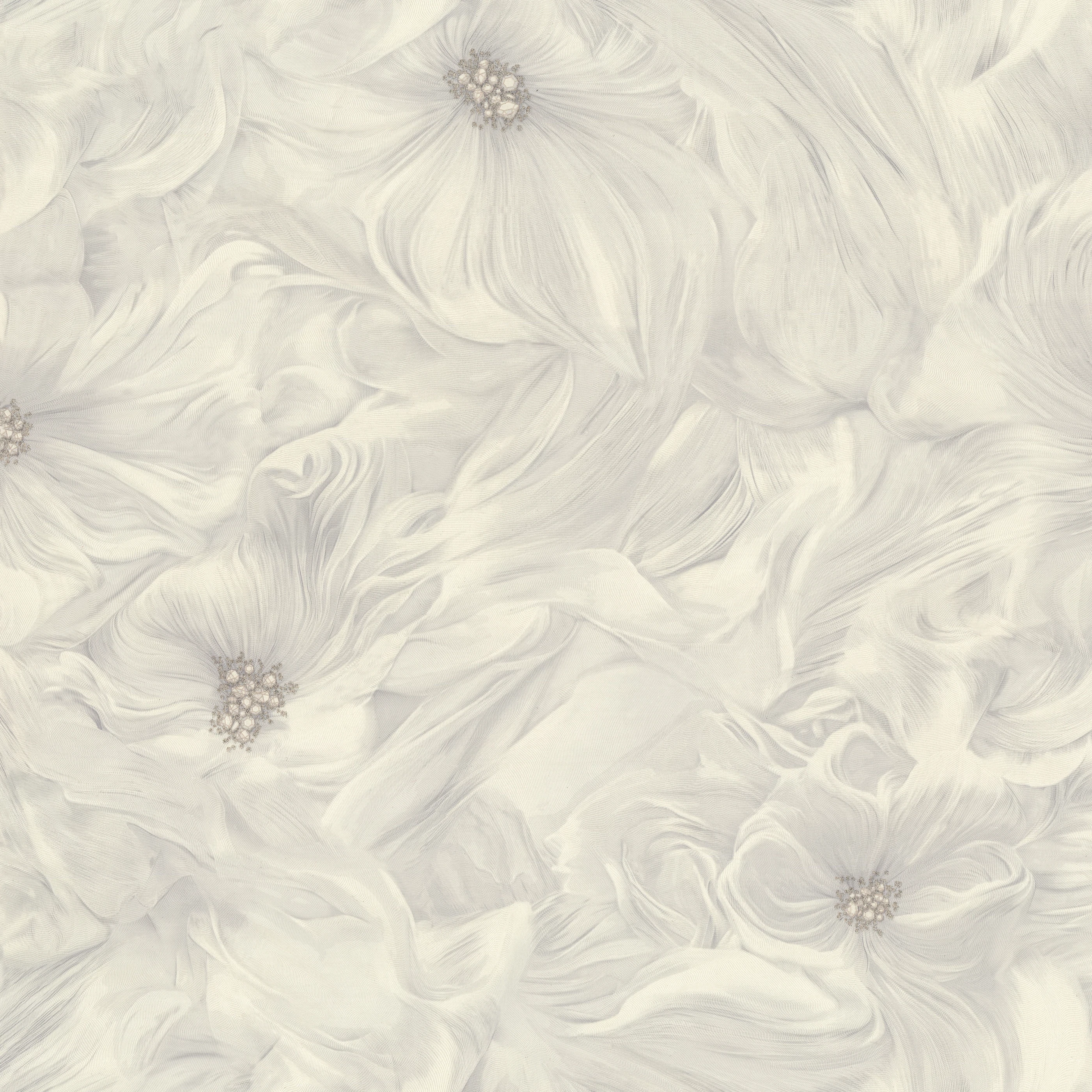 Изображение товара Флизелиновые обои Mia Euro Decor белые 1,06x10,05 м современный стиль