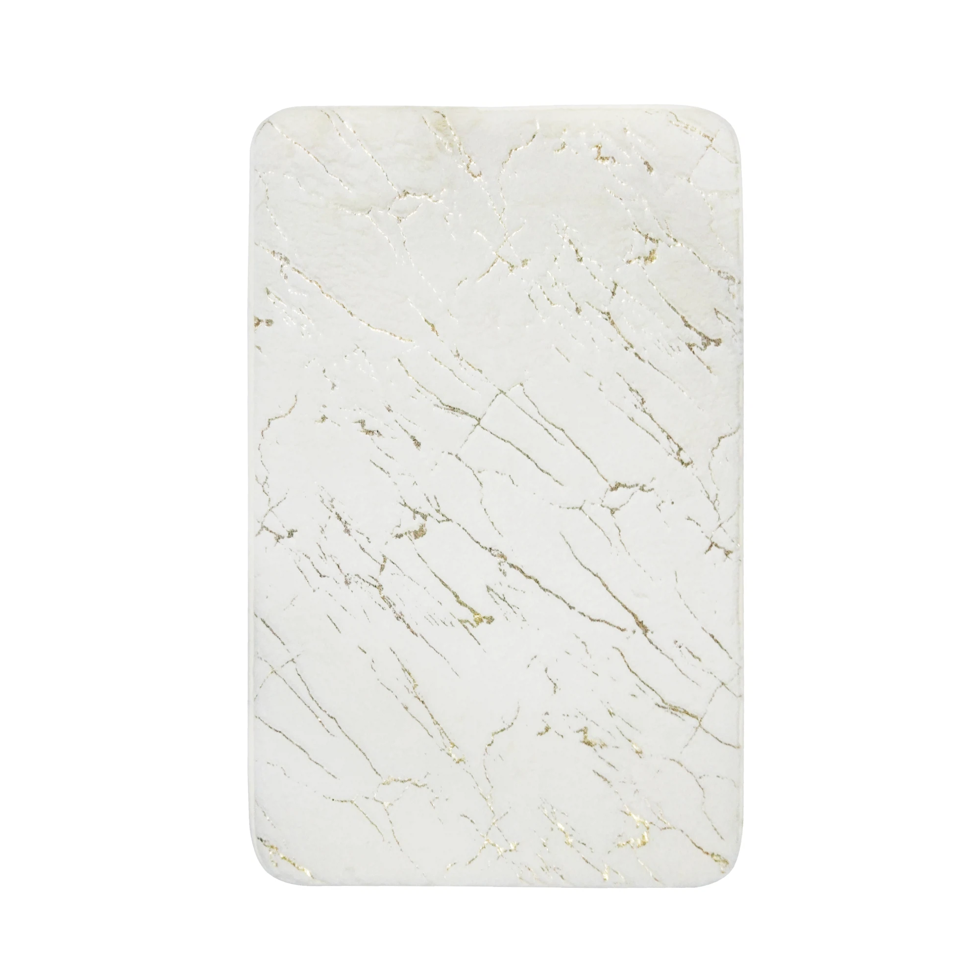 Изображение товара Коврик для ванной MARBLE айвори с золотым принтом 50х80 см