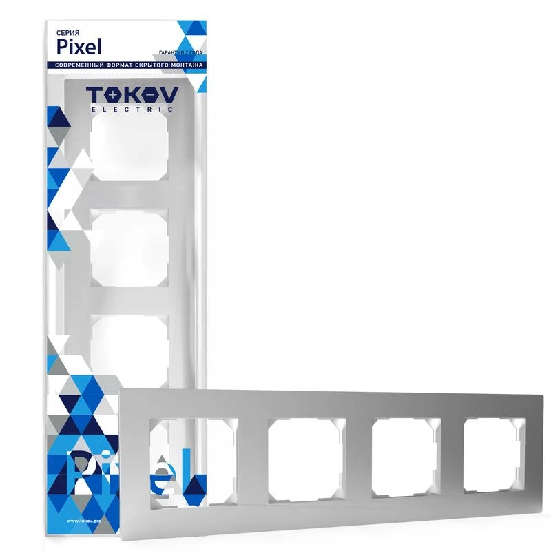Изображение товара Рамка 4-м Pixel универсальная алюм. TOKOV ELECTRIC TKE-PX-RM4-C03