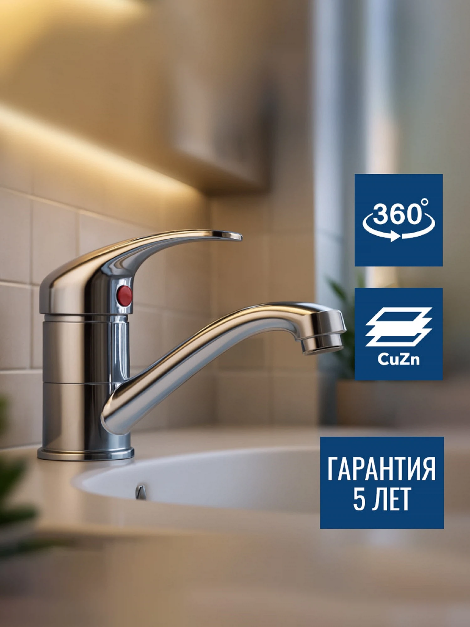 Изображение товара Смеситель ARGOTECH STROY для умывальника с поворотным изливом
