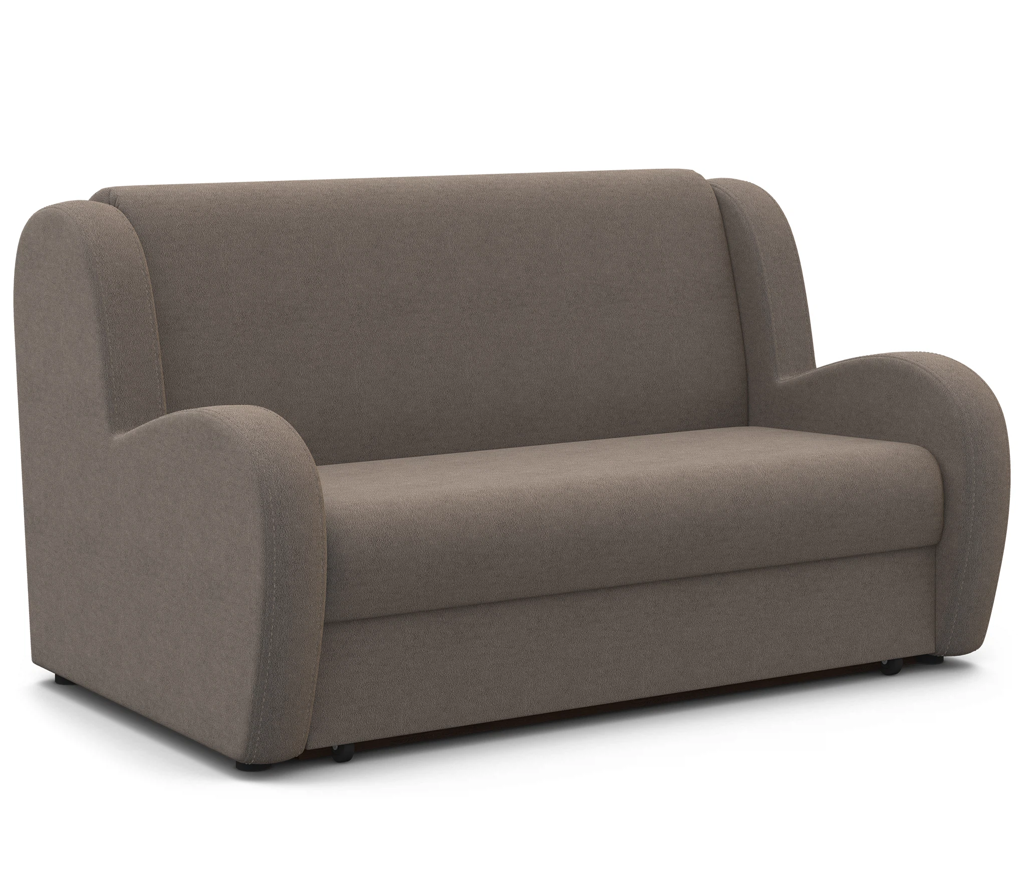 Изображение товара Диван-кровать Барон 140 велюр светло-коричневый, мягкое спальное место, вместительный ящик