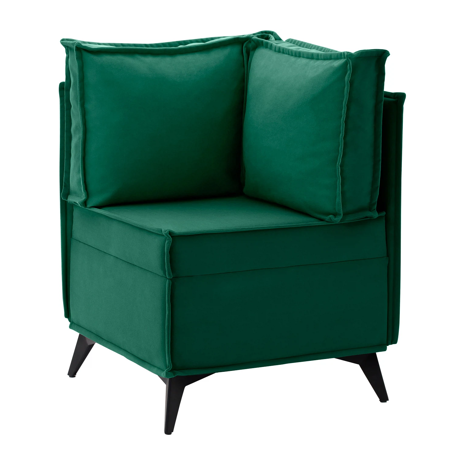 Изображение товара Угловой кухонный диван NORTA Loft XS из велюра, зеленый, 585х585х800 мм