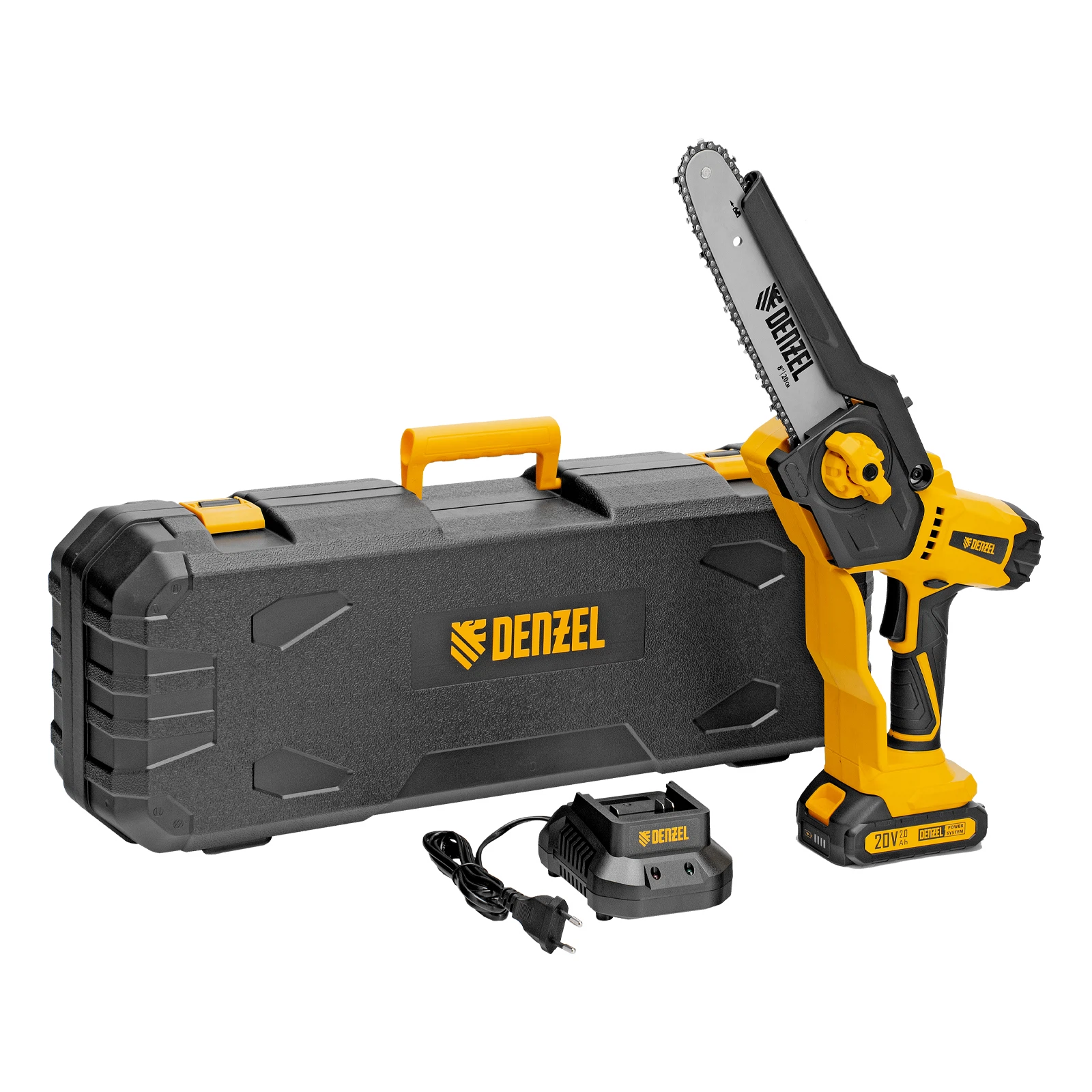Изображение товара Аккумуляторная цепная мини-пила Denzel CCS-200BL 20 В 200 мм бесщеточная