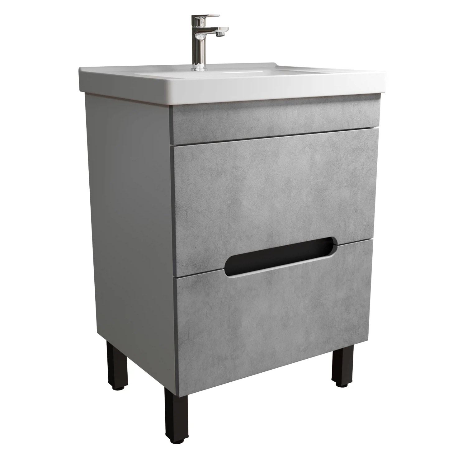 Изображение товара Тумба для ванной комнаты Честер -60 с керамической раковиной и МДФ фасадами