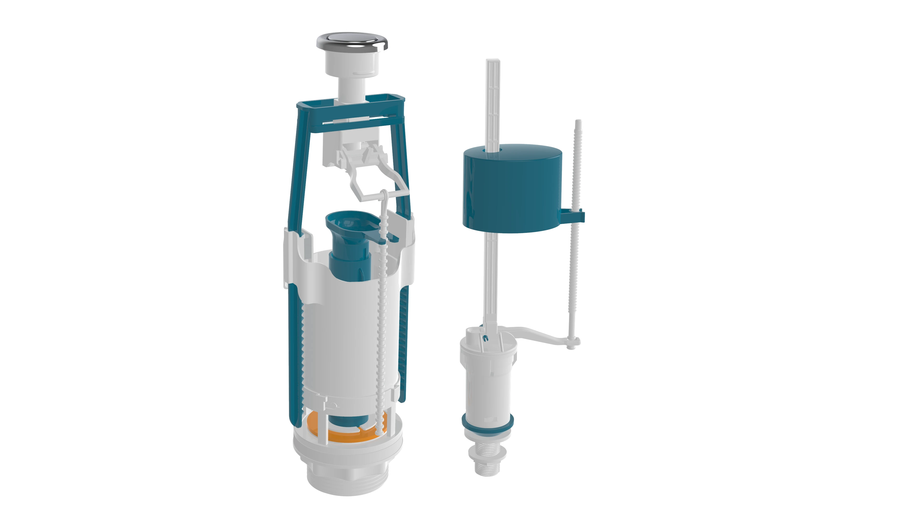 Изображение товара Арматура Nova для бачка с однокнопочным выпуском, нижний клапан 1/2", 60 мм