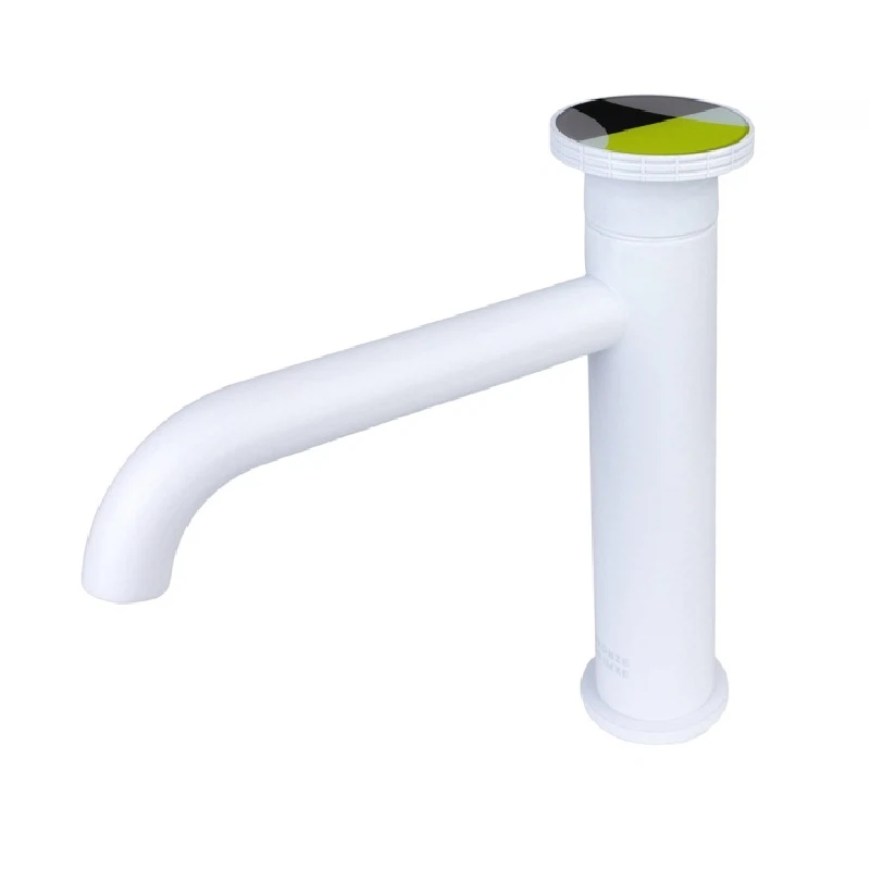 Изображение товара Смеситель Bronze de Luxe 9009W-Y, белый/желтый, рычажный, 16.7 см излив