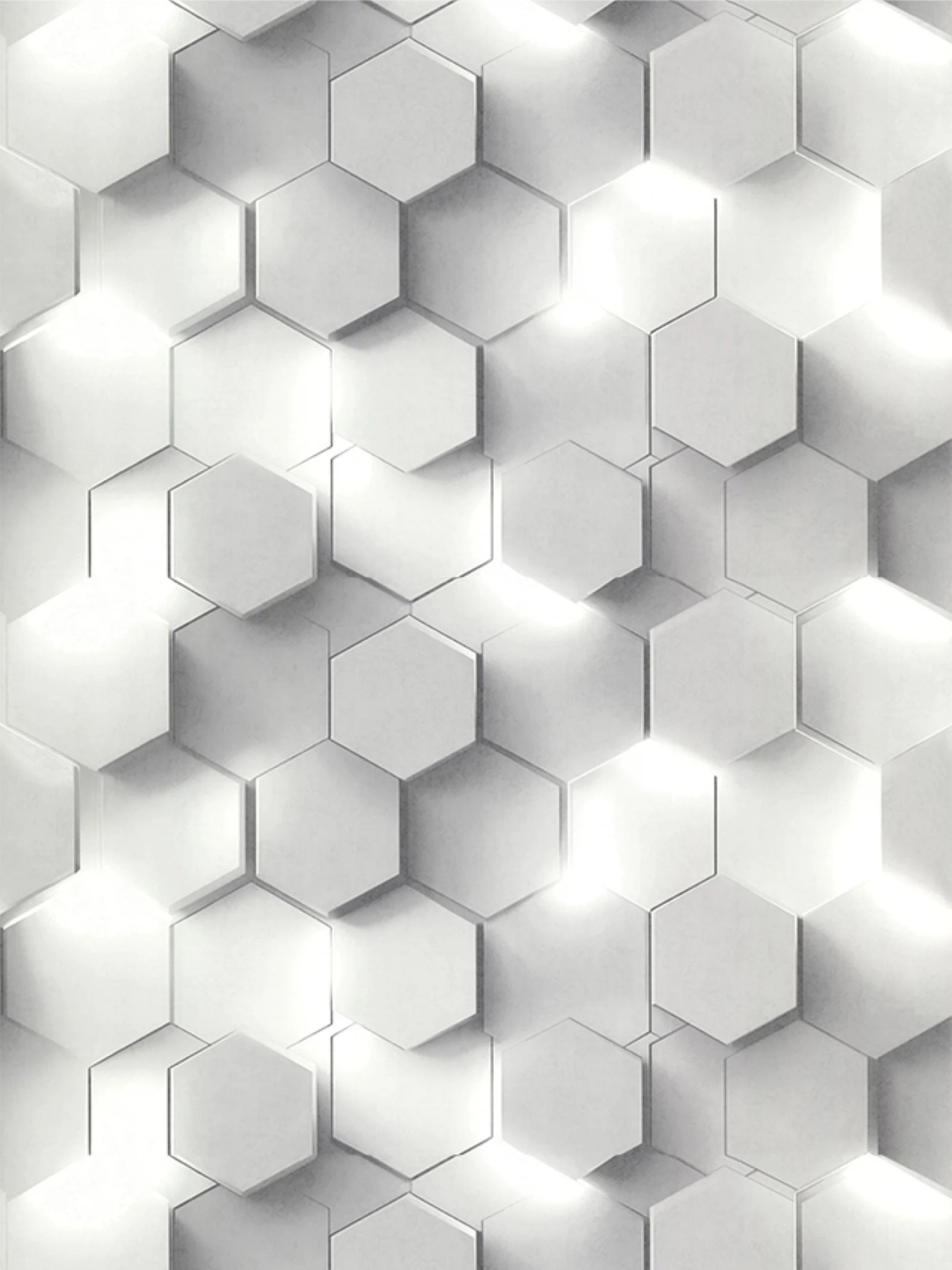 Изображение товара Обои флизелиновые Аспект Гексагон серые мотив 10м с эффектом 3D