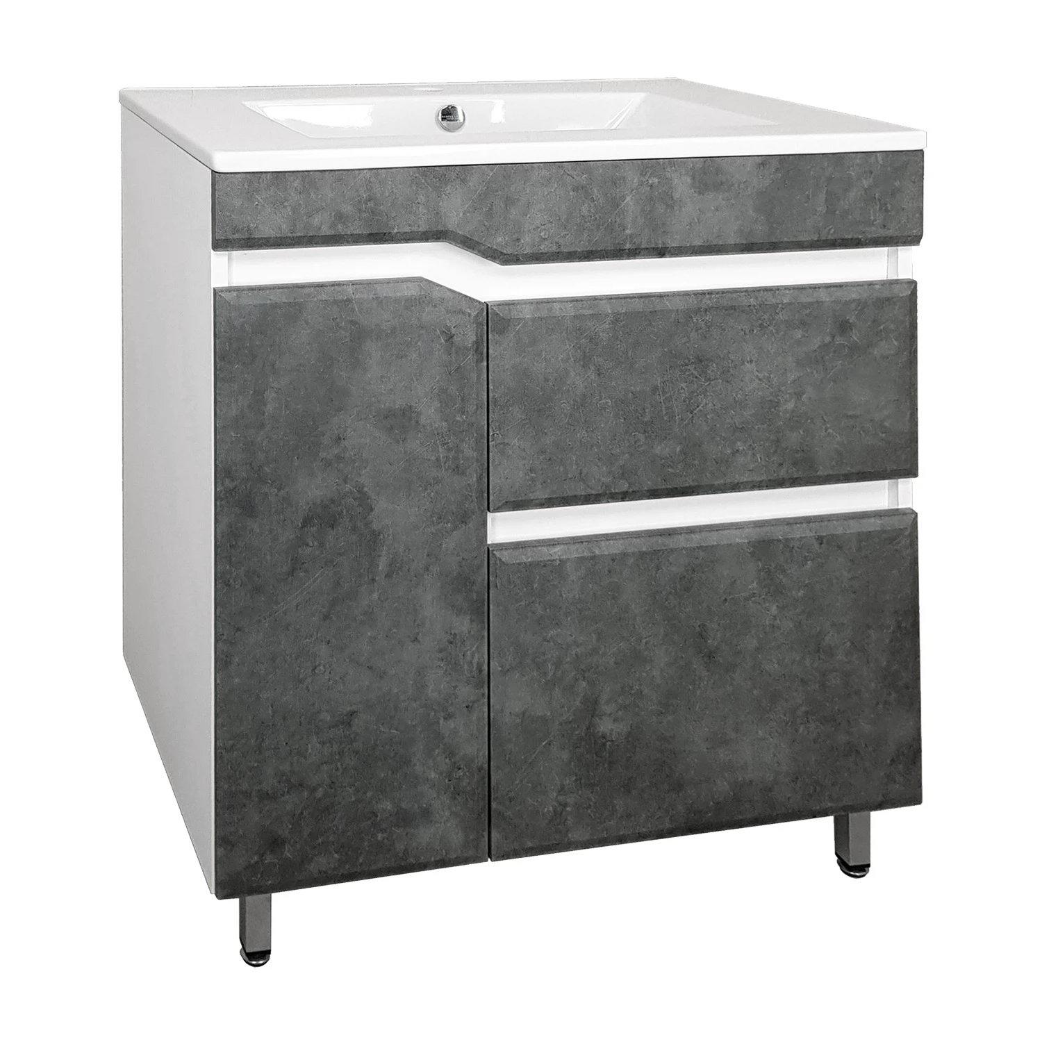 Изображение товара VELVET 75 тумба напольная под умывальник Quadro, черный камень TOPPUS 9711.014