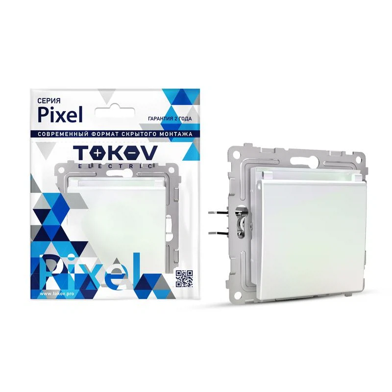 Изображение товара Розетка 1-м СП Pixel 16А IP20 с заземлением и крышкой механической