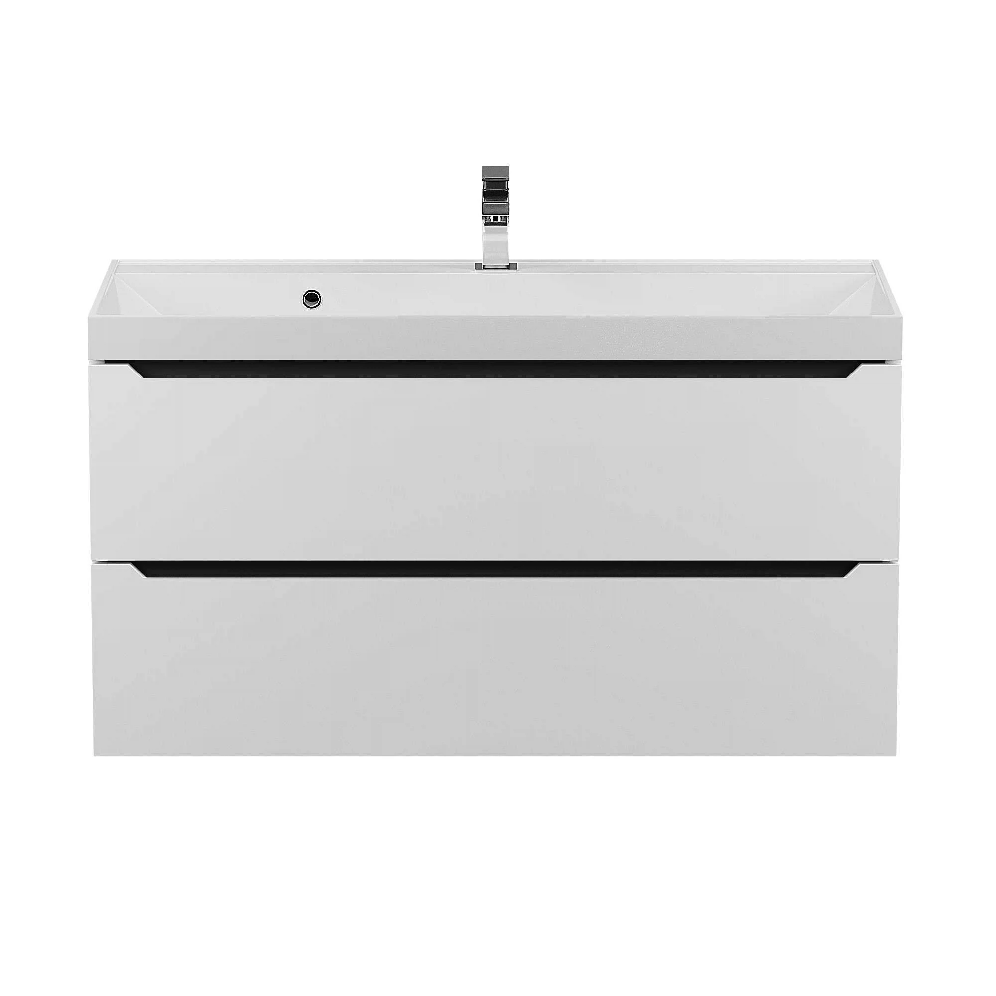 Изображение товара Подвесная тумба под раковину Uperwood Tanos 100х45 см белая глянцевая