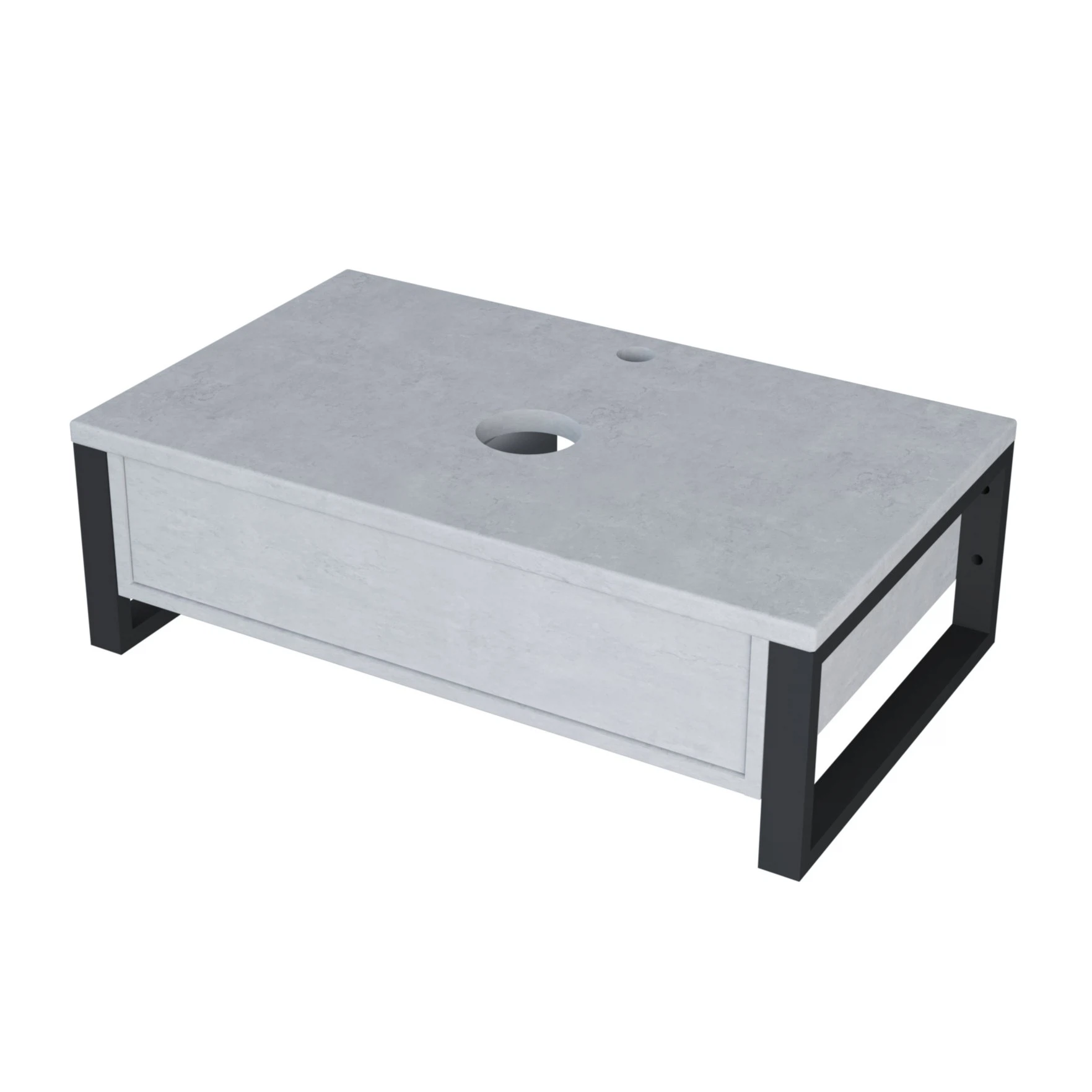 Изображение товара Тумба под раковину для ванной комнаты 1Marka GRUNGE LOFT бетон светлый 80 см