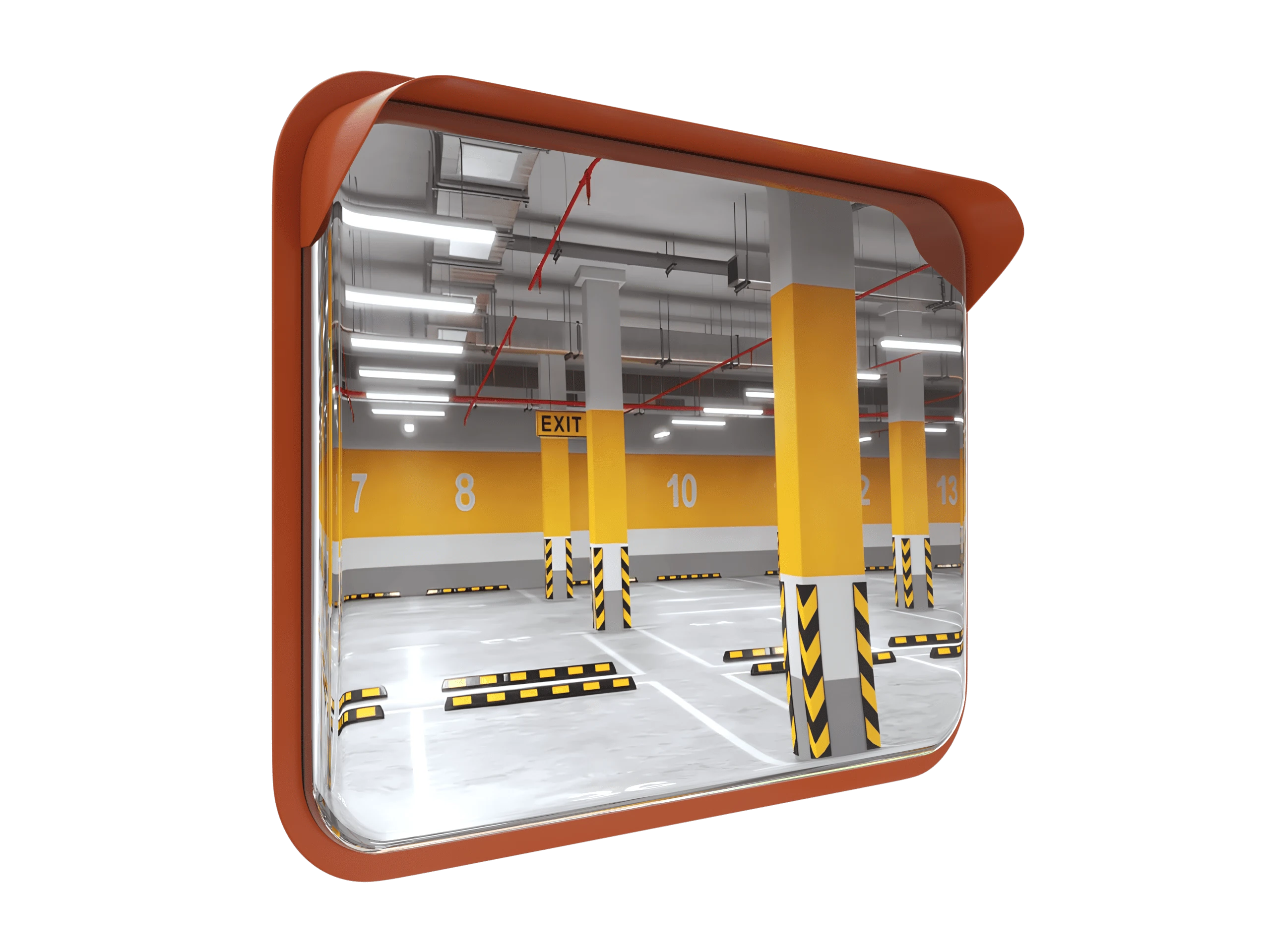 Изображение товара Сферическое прямоугольное зеркало с козырьком 450*600 мм