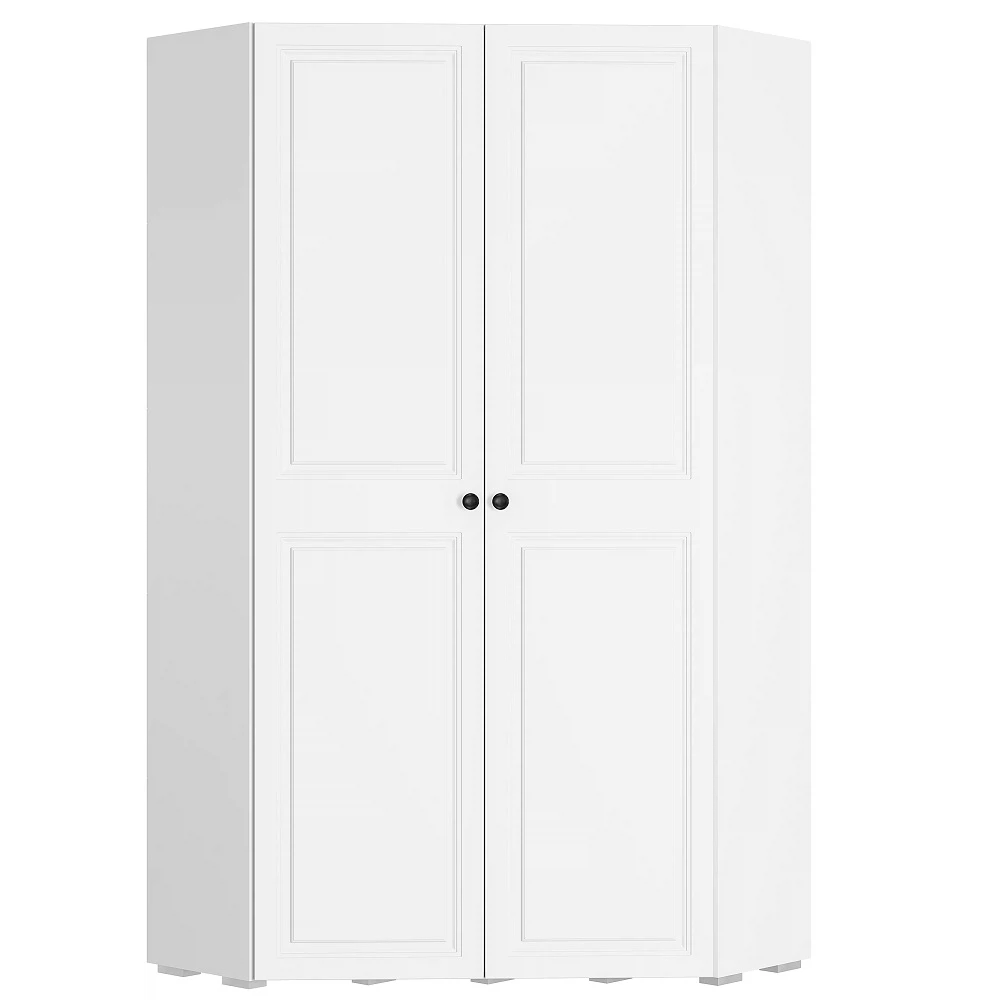 Изображение товара Угловой шкаф Софт 110x217 с боковыми полками и штангой белый