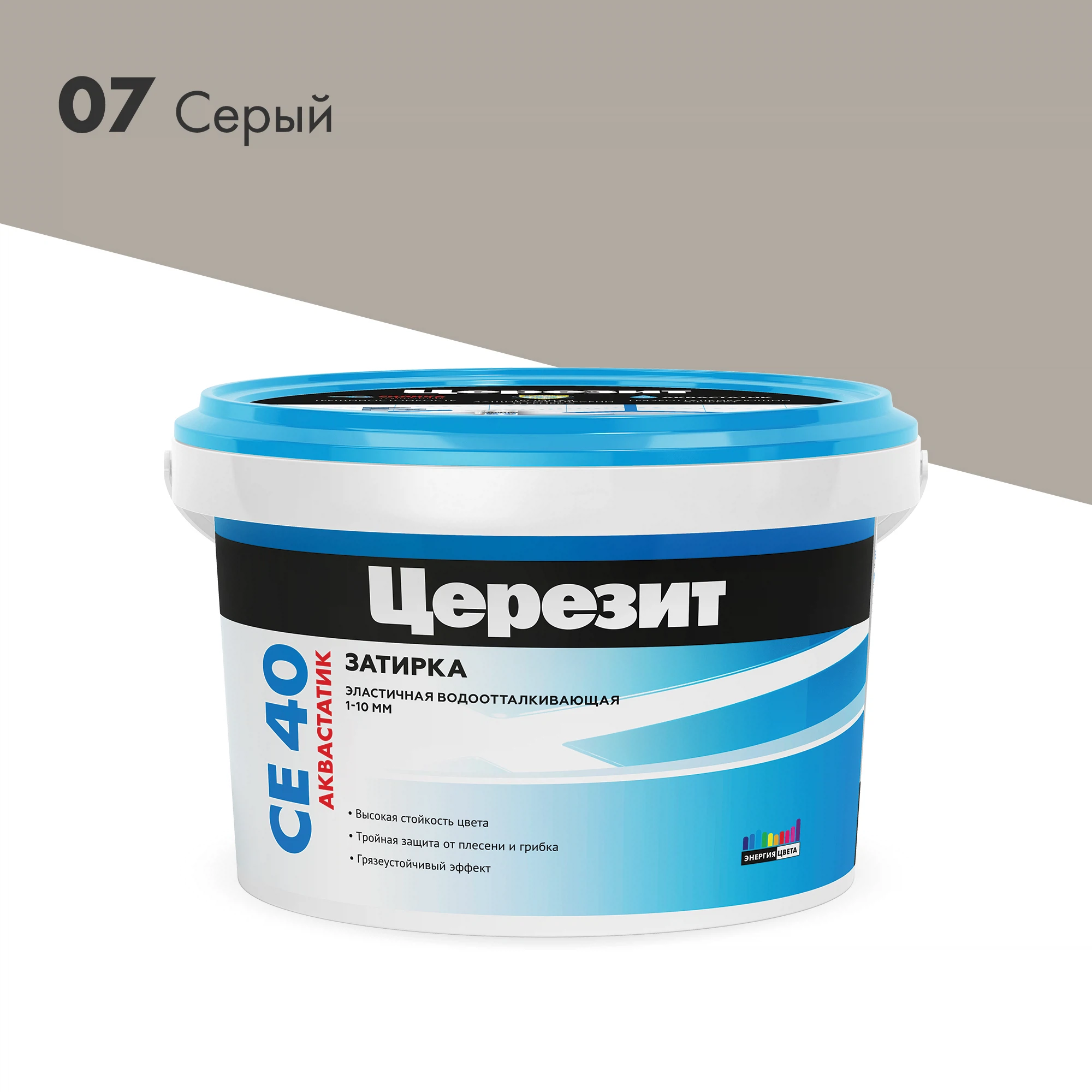 Изображение товара Церезит СЕ 40 цементная водоотталкивающая затирка 2 кг для внутренних и наружных работ