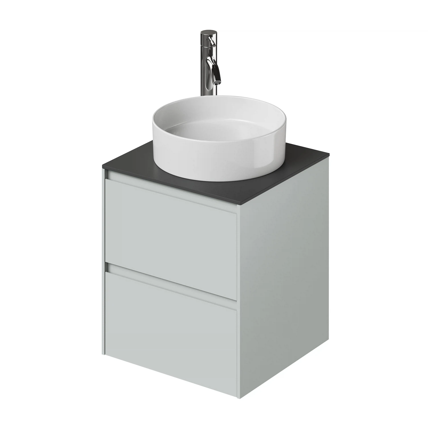 Изображение товара Тумба со столешницей подвесная Итана Slim 50 502х471х560 Эмаль Серо-зеленый матовый