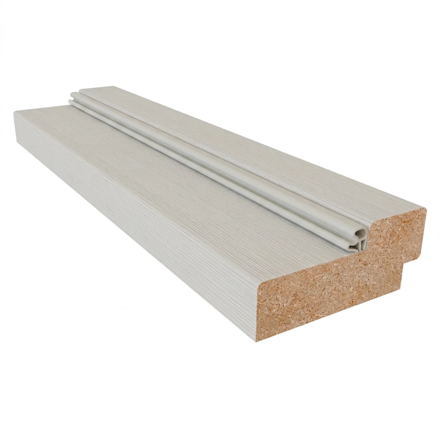 Изображение товара Коробочный брус лайт эшвайт 26х70 мм из МДФ с уплотнителем ВДК