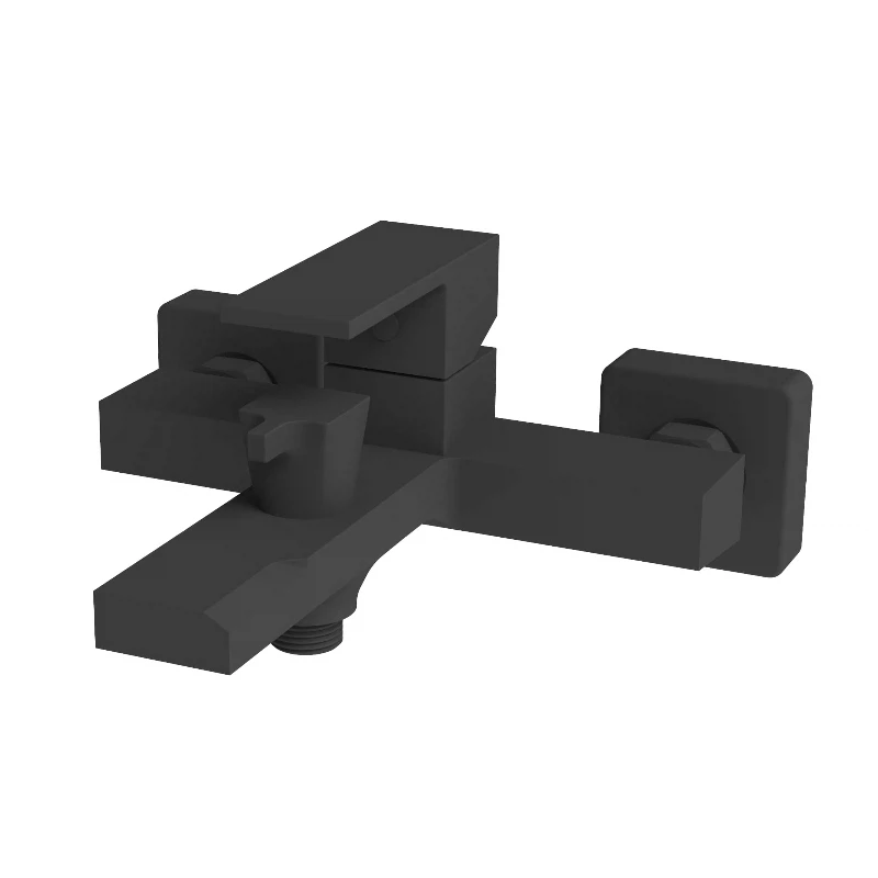 Изображение товара Смеситель Knotlor KN-22/BL для ванны с душем — черный матовый, короткий излив