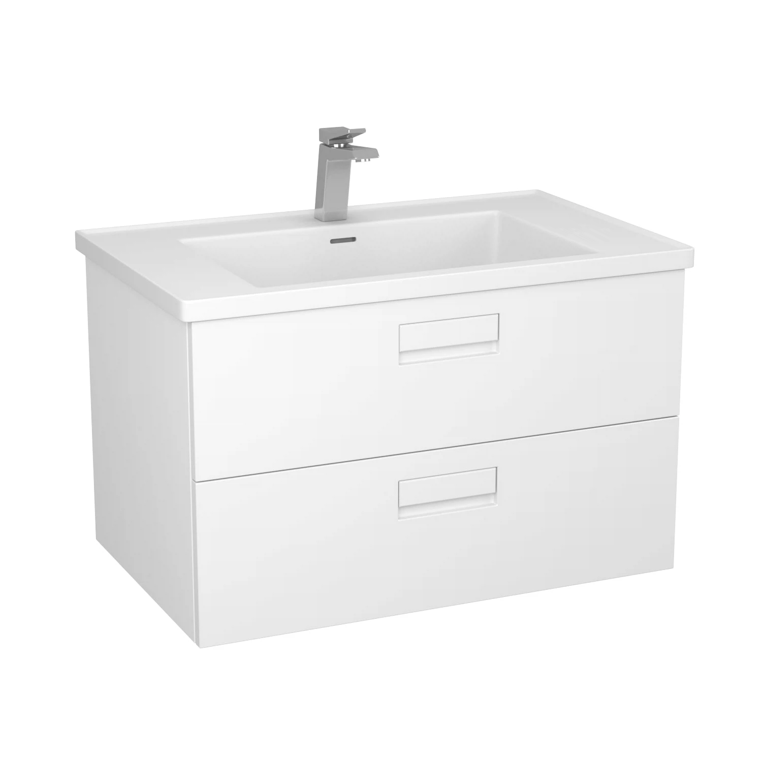 Изображение товара Подвесная тумба с раковиной Veneciana 80 белая, современный дизайн для ванной